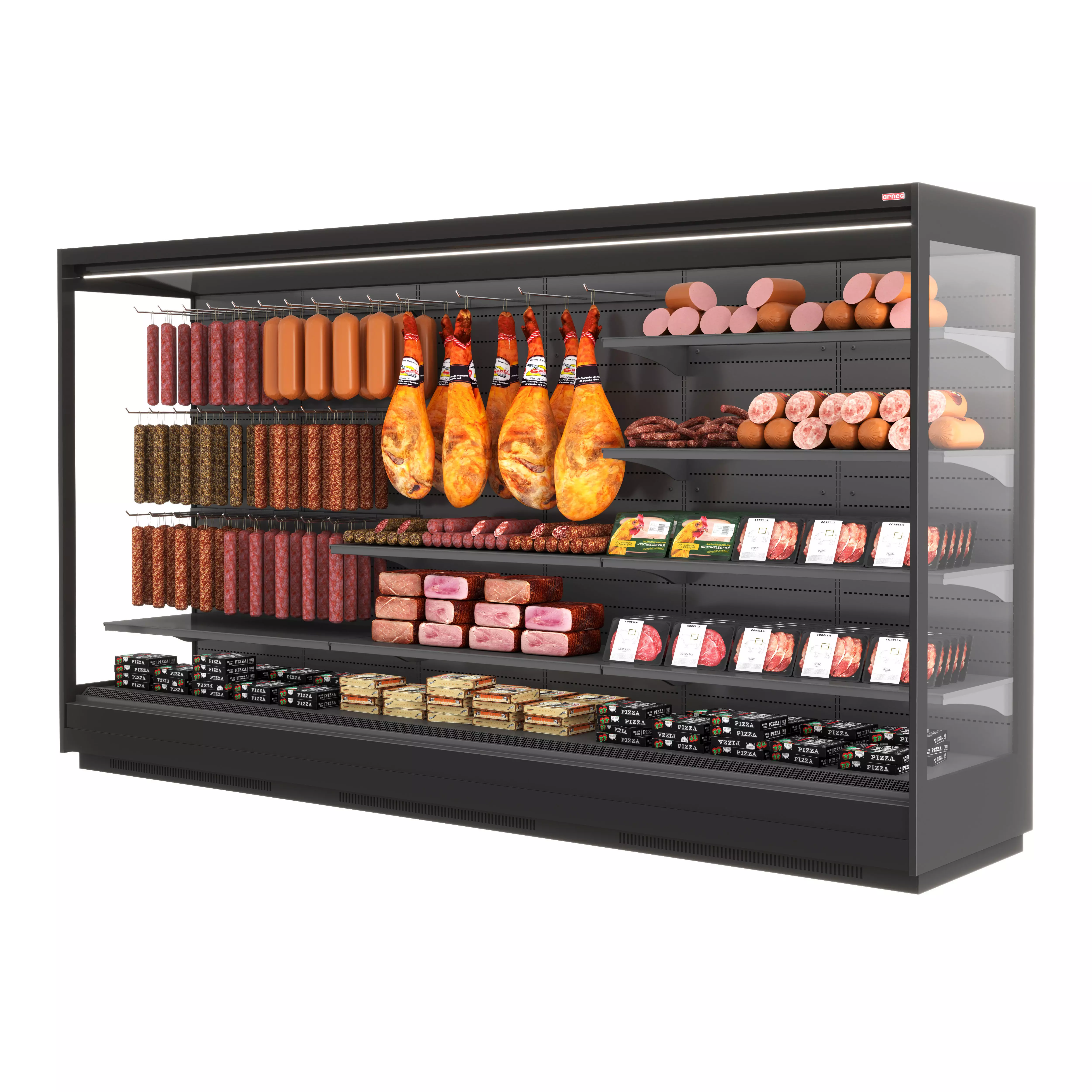 Refrigerated showcase Berlino meat 3D model_0