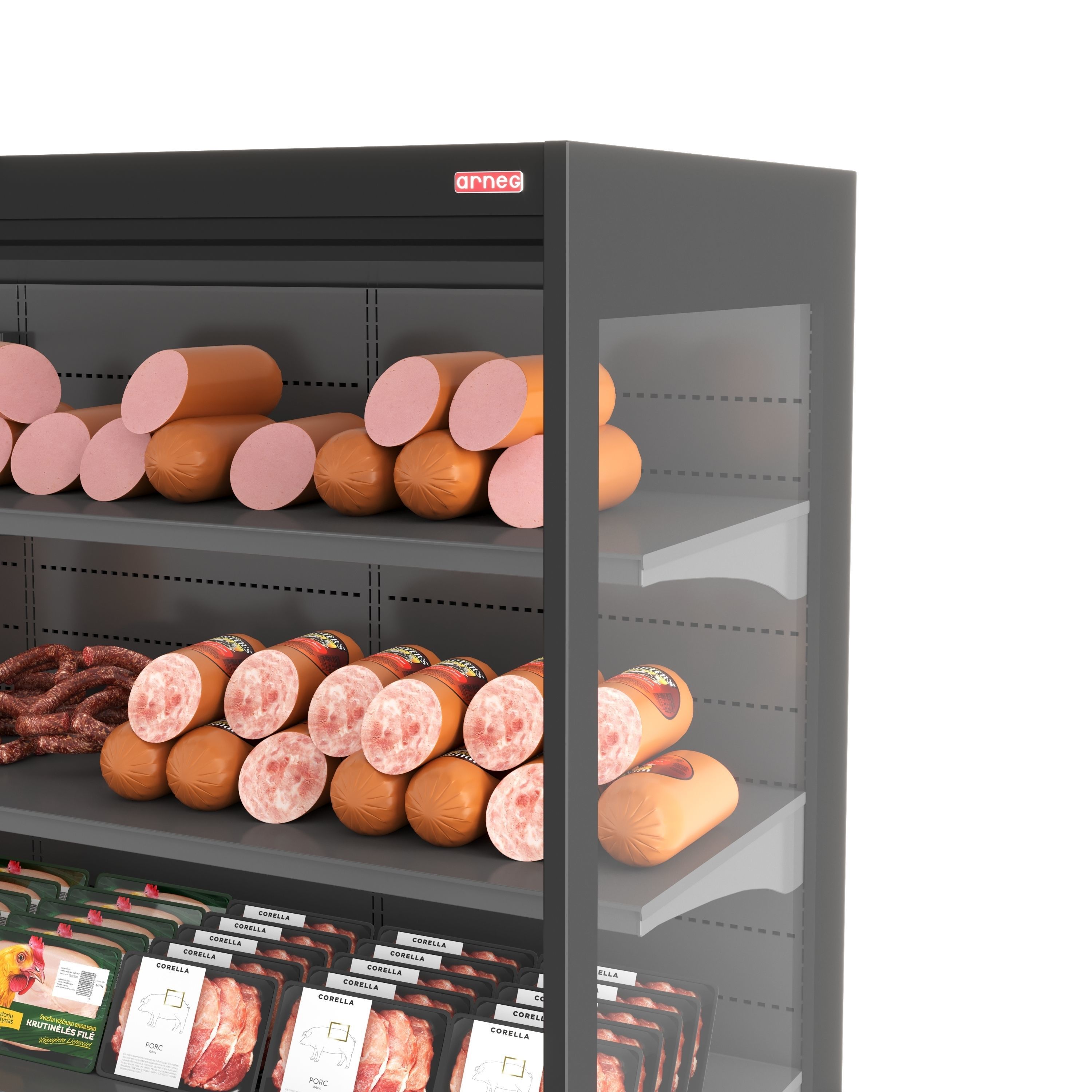 Refrigerated showcase Berlino meat 3D model_4