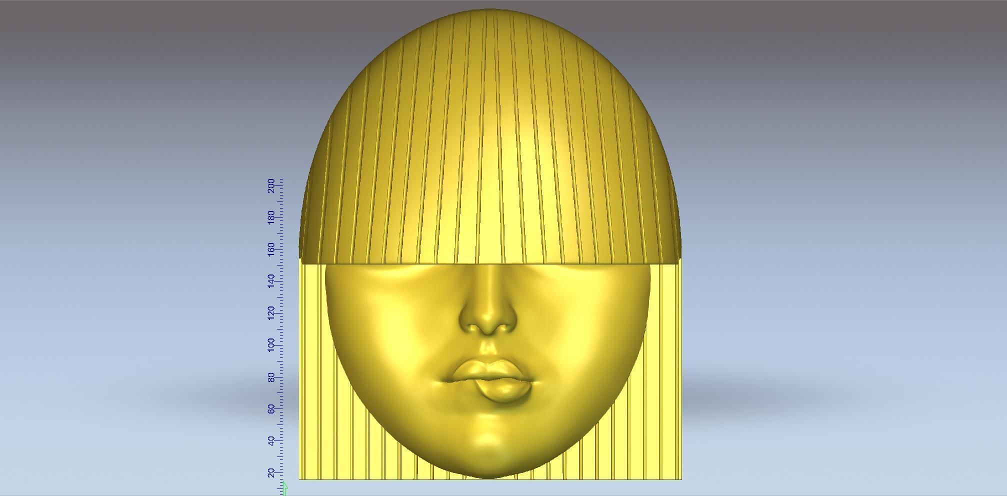 Girl Face Mask Wall-Mounted - decor 3D Model Collection_8