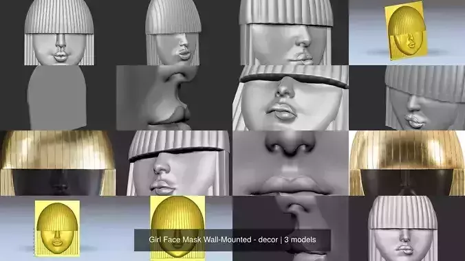 Girl Face Mask Wall-Mounted - decor