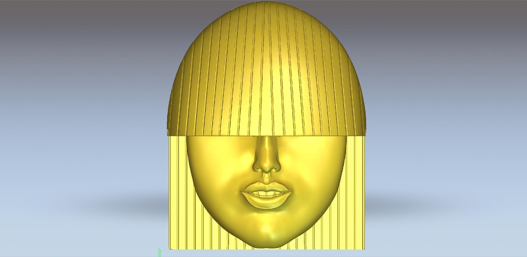 Girl Face Mask Wall-Mounted - decor 3D Model Collection_7