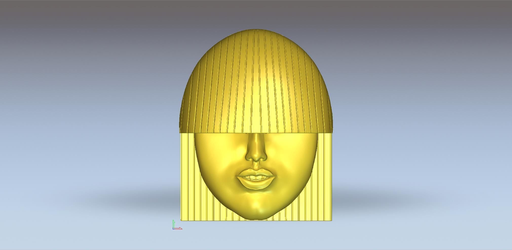 Girl Face Mask Wall-Mounted - decor 3D Model Collection_6