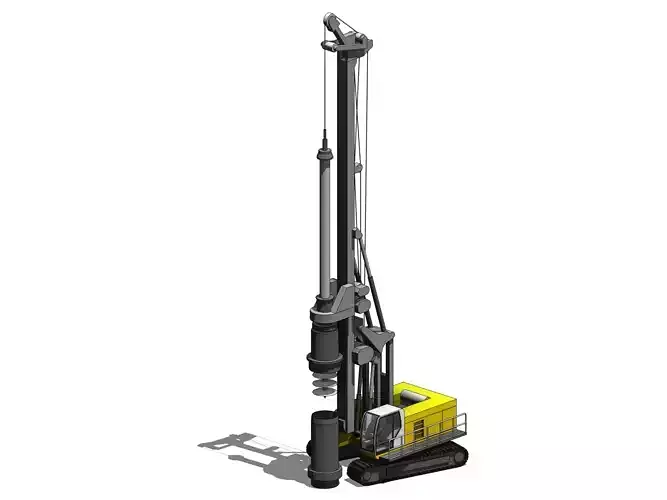 Drilling and Piling Rig - Revit Family 3D model