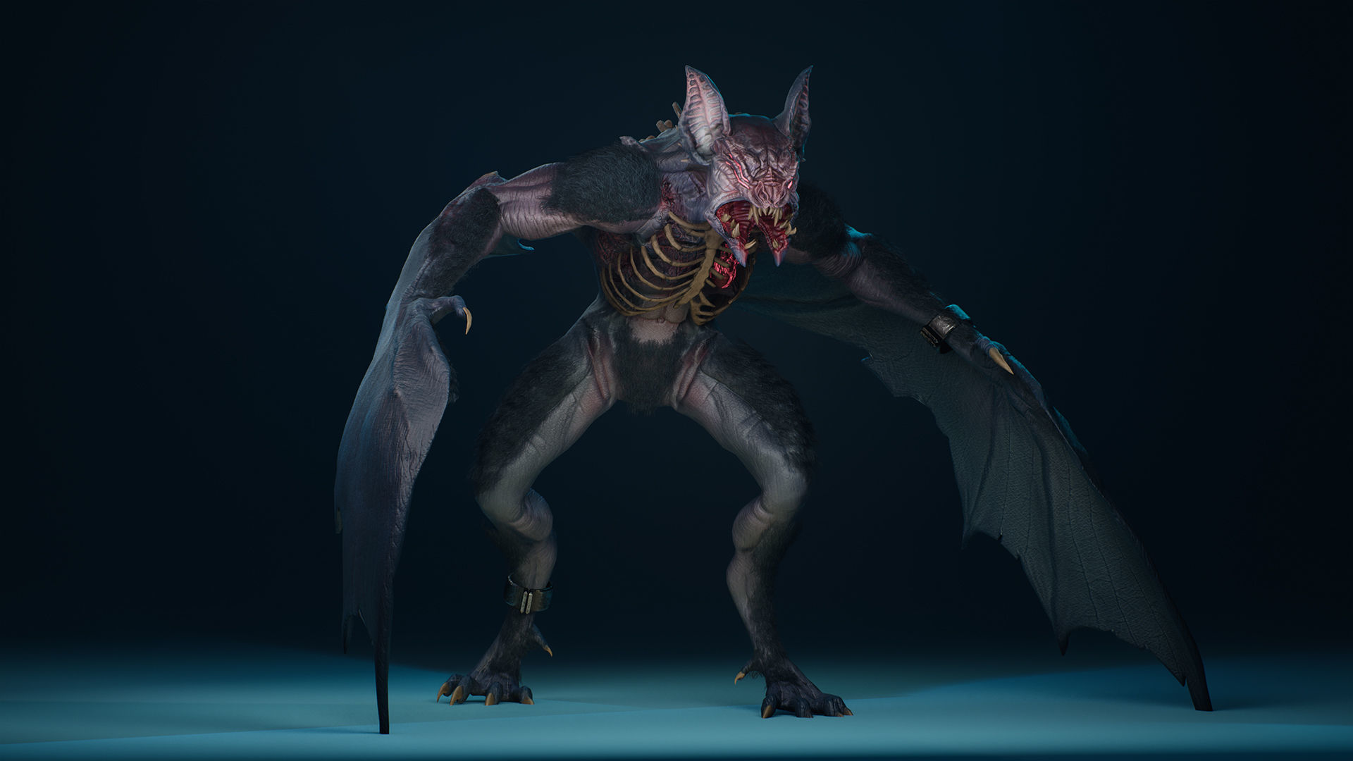 MutantBat Low-poly 3D model_8