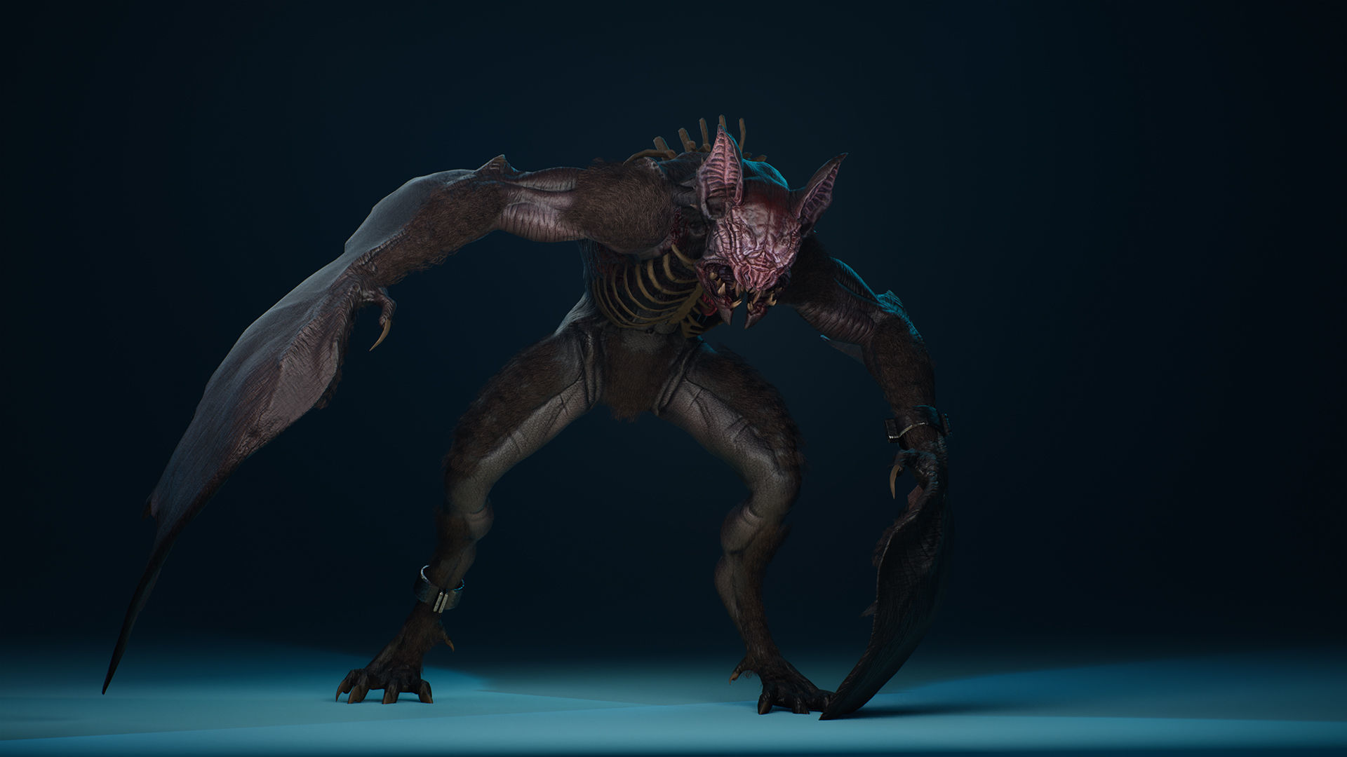 MutantBat Low-poly 3D model_9