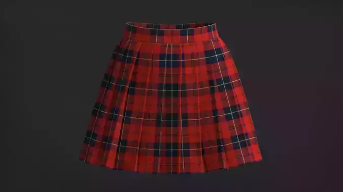 Pleated Skirt 3D Model
