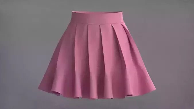 Pleated Skirt 3D Model