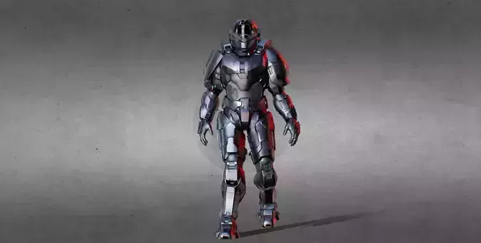 Armored Character game Ready Low-poly 3D model