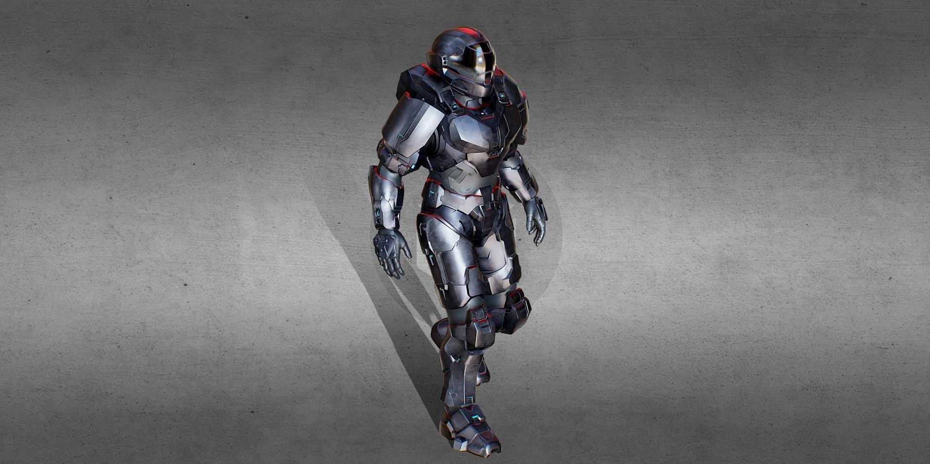 Armored Character game Ready Low-poly 3D model_2