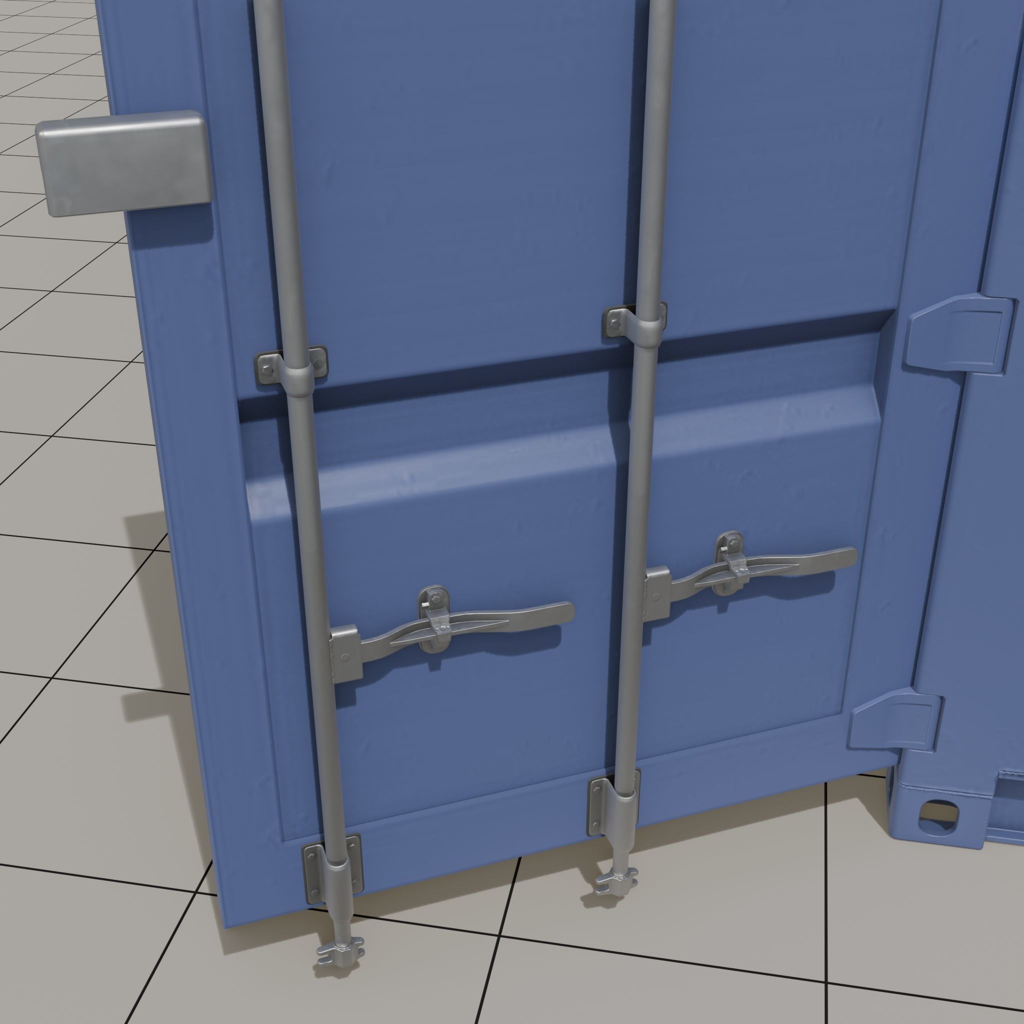 20ft Shipping Container clean dirty color variation Low-poly 3D model_8