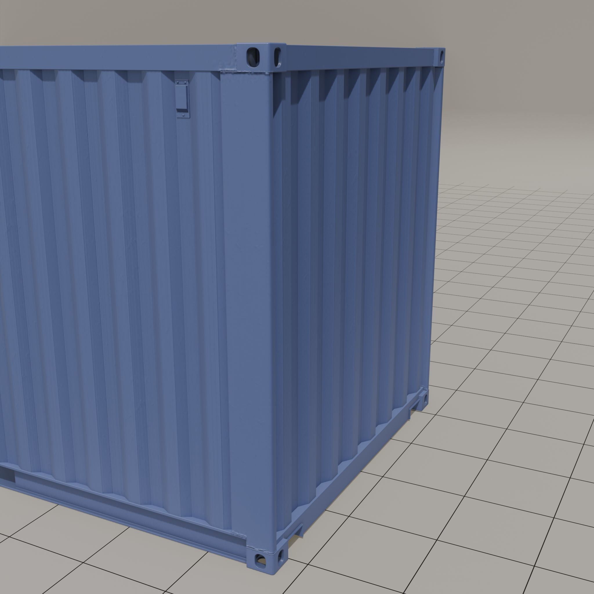 20ft Shipping Container clean dirty color variation Low-poly 3D model_9