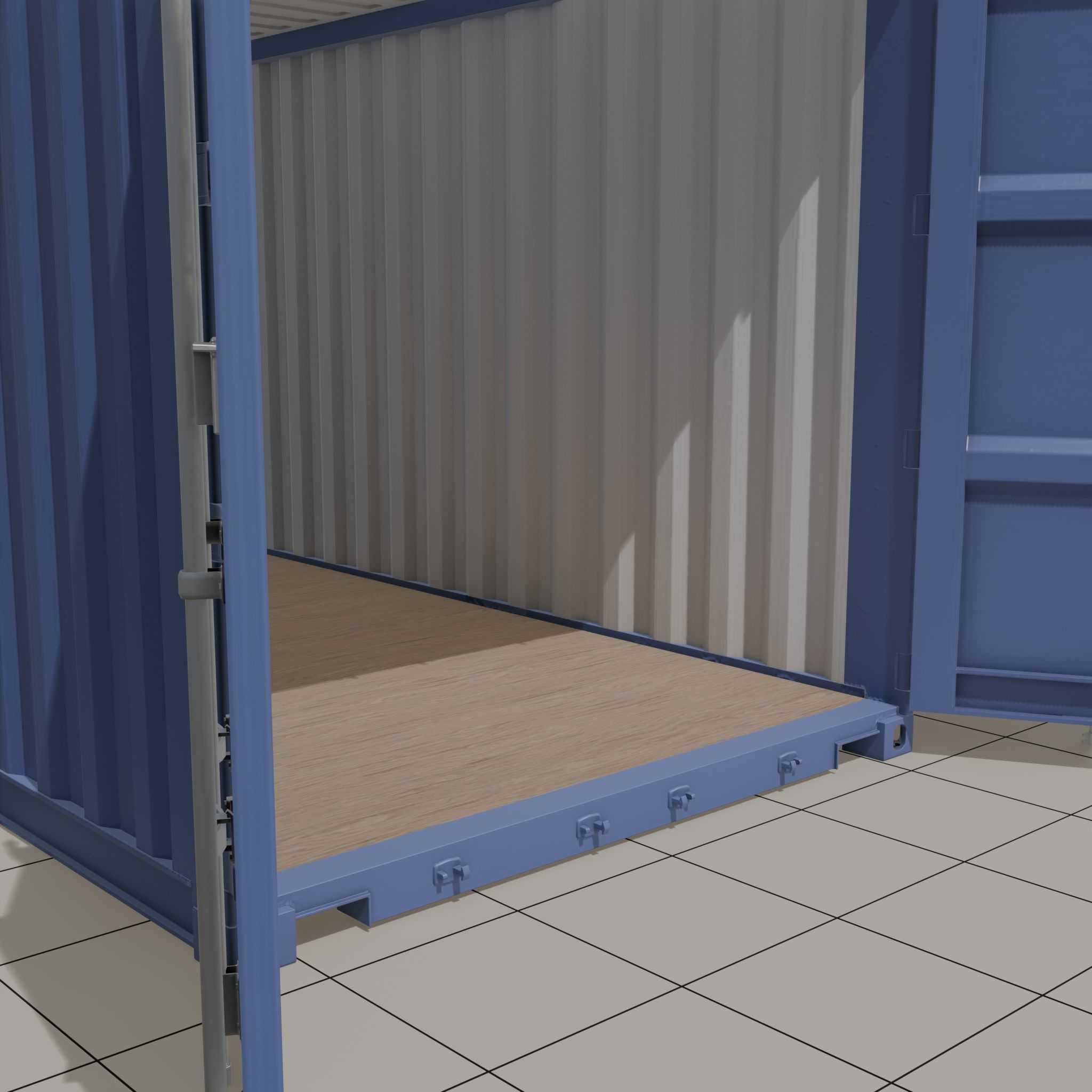 20ft Shipping Container clean dirty color variation Low-poly 3D model_7