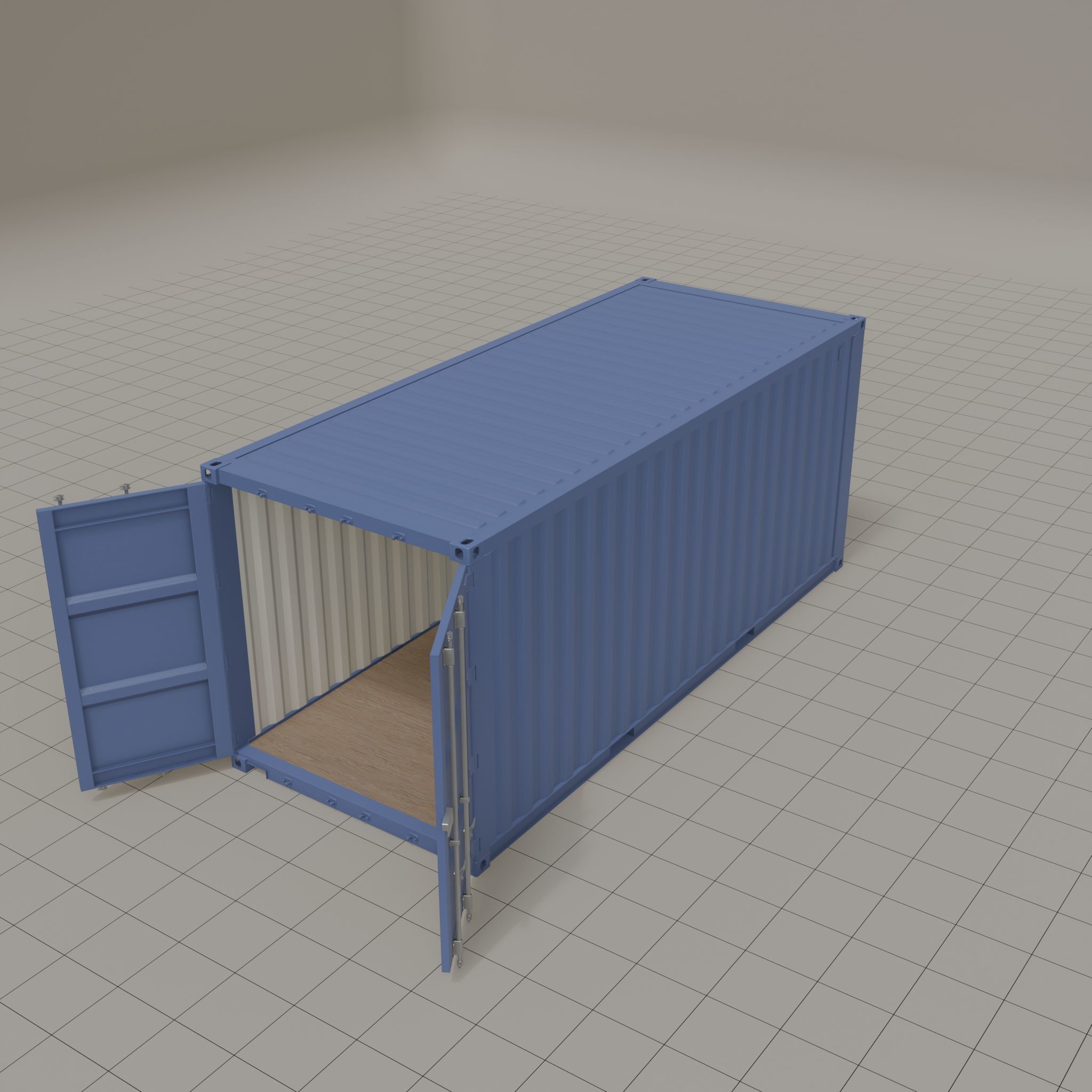 20ft Shipping Container clean dirty color variation Low-poly 3D model_3