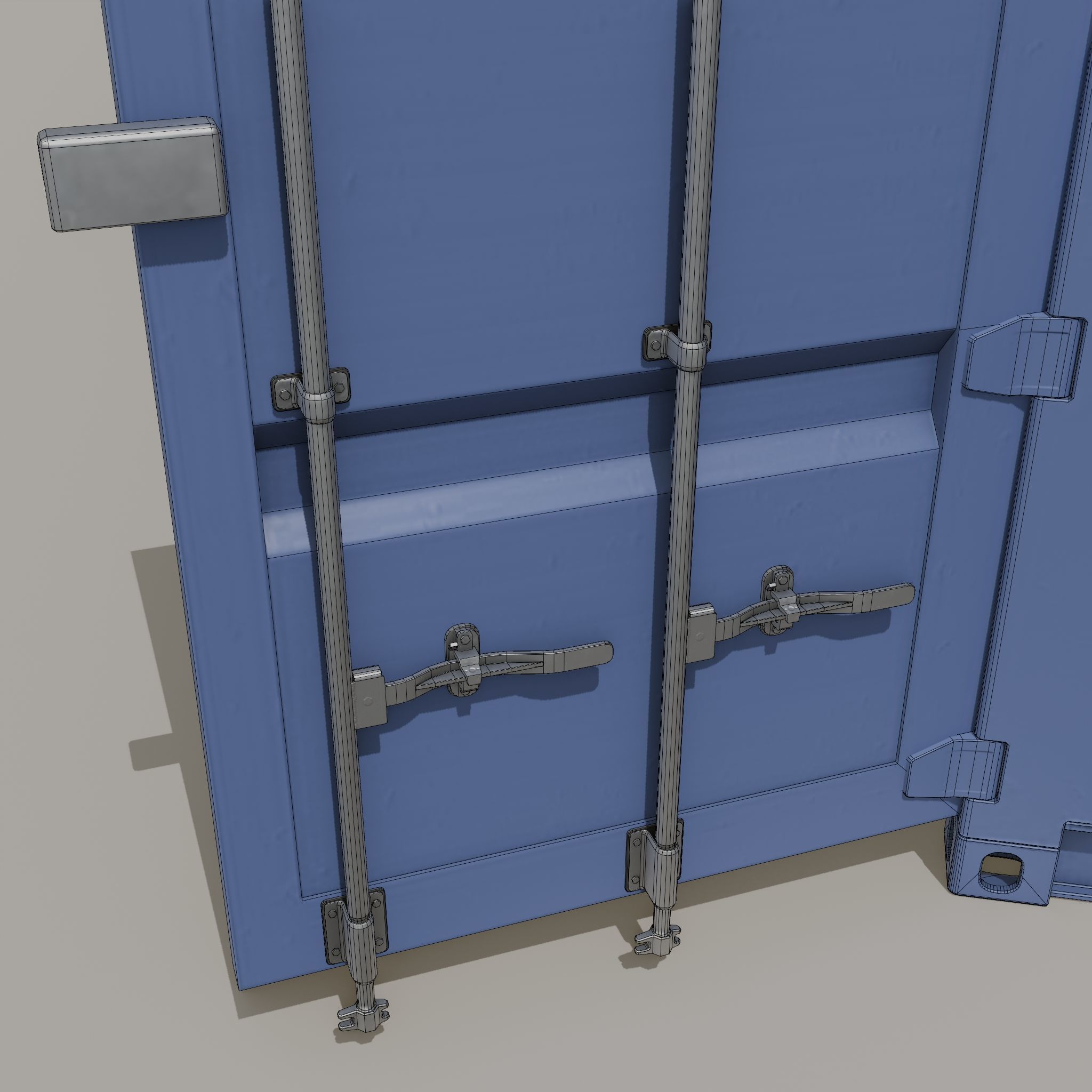 20ft Shipping Container clean dirty color variation Low-poly 3D model_16