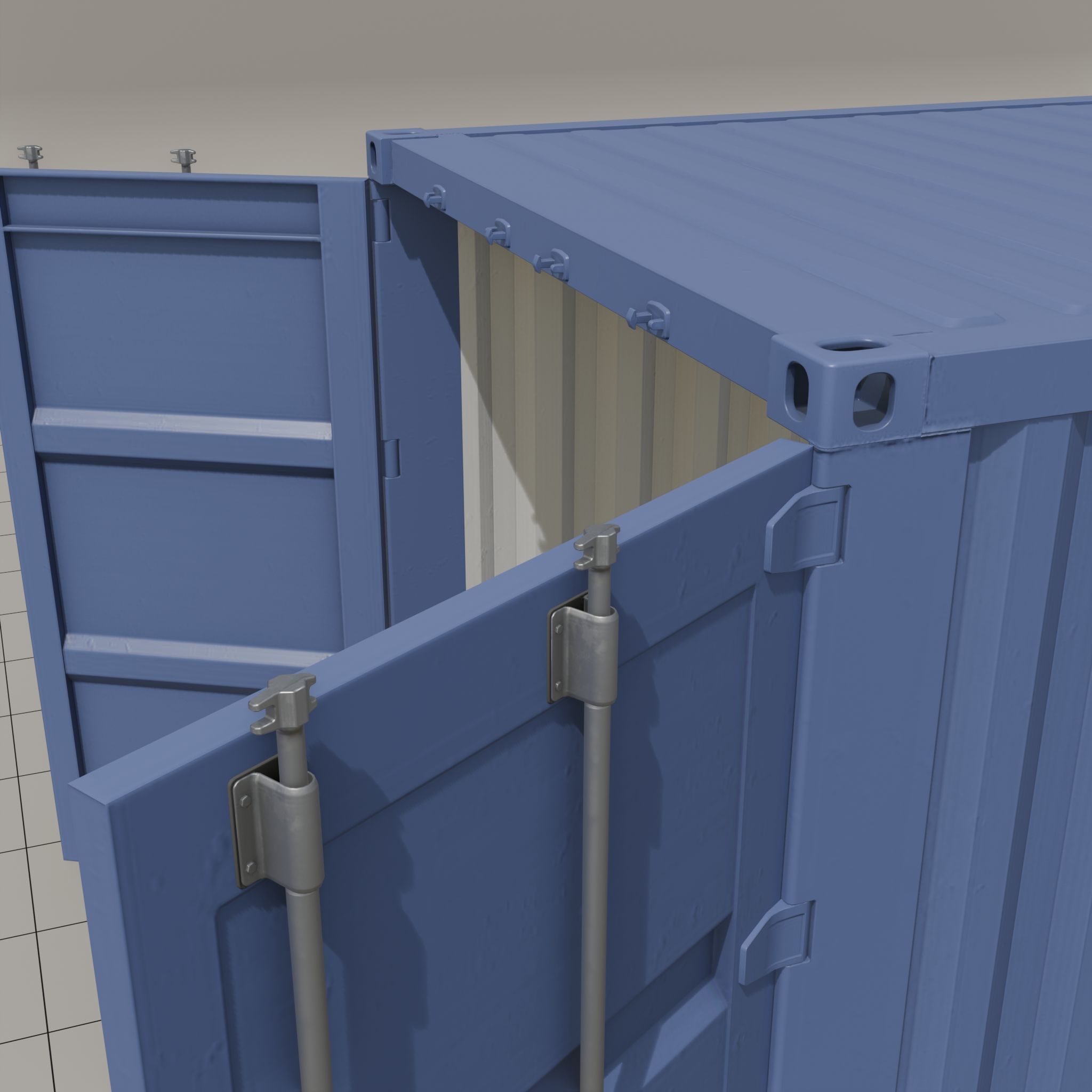 20ft Shipping Container clean dirty color variation Low-poly 3D model_6
