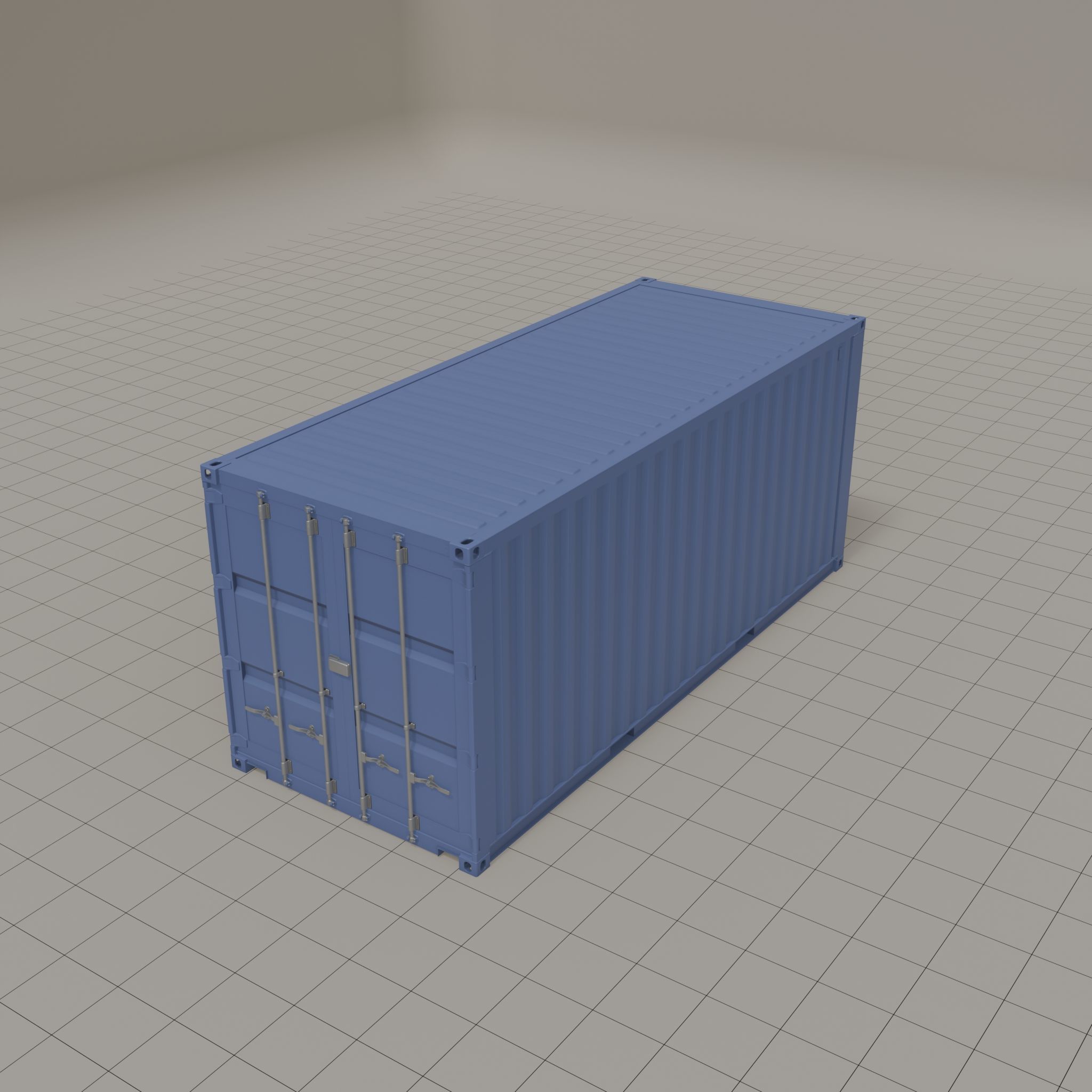 20ft Shipping Container clean dirty color variation Low-poly 3D model_2