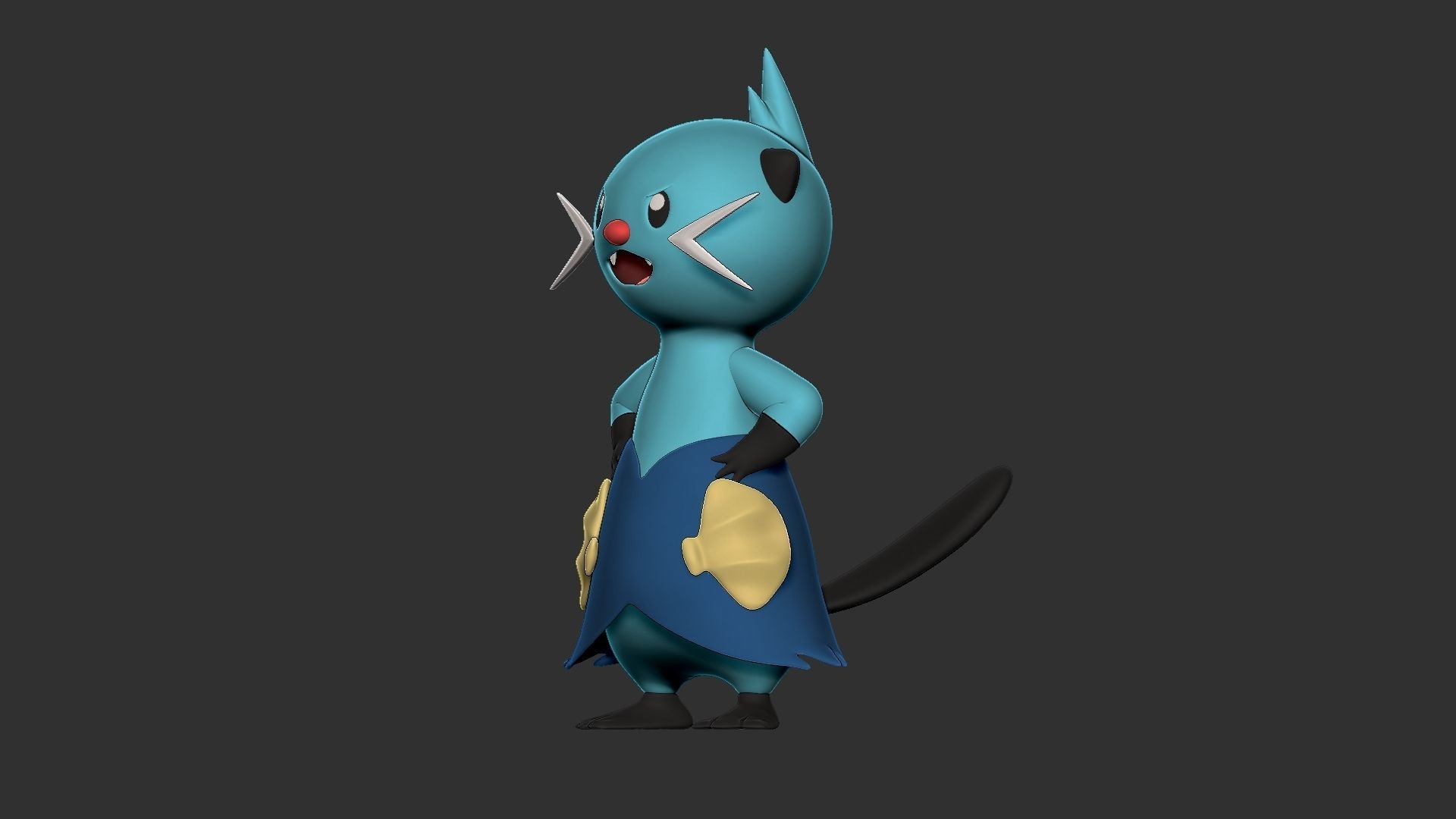 pokemon dewott 3D print model_7