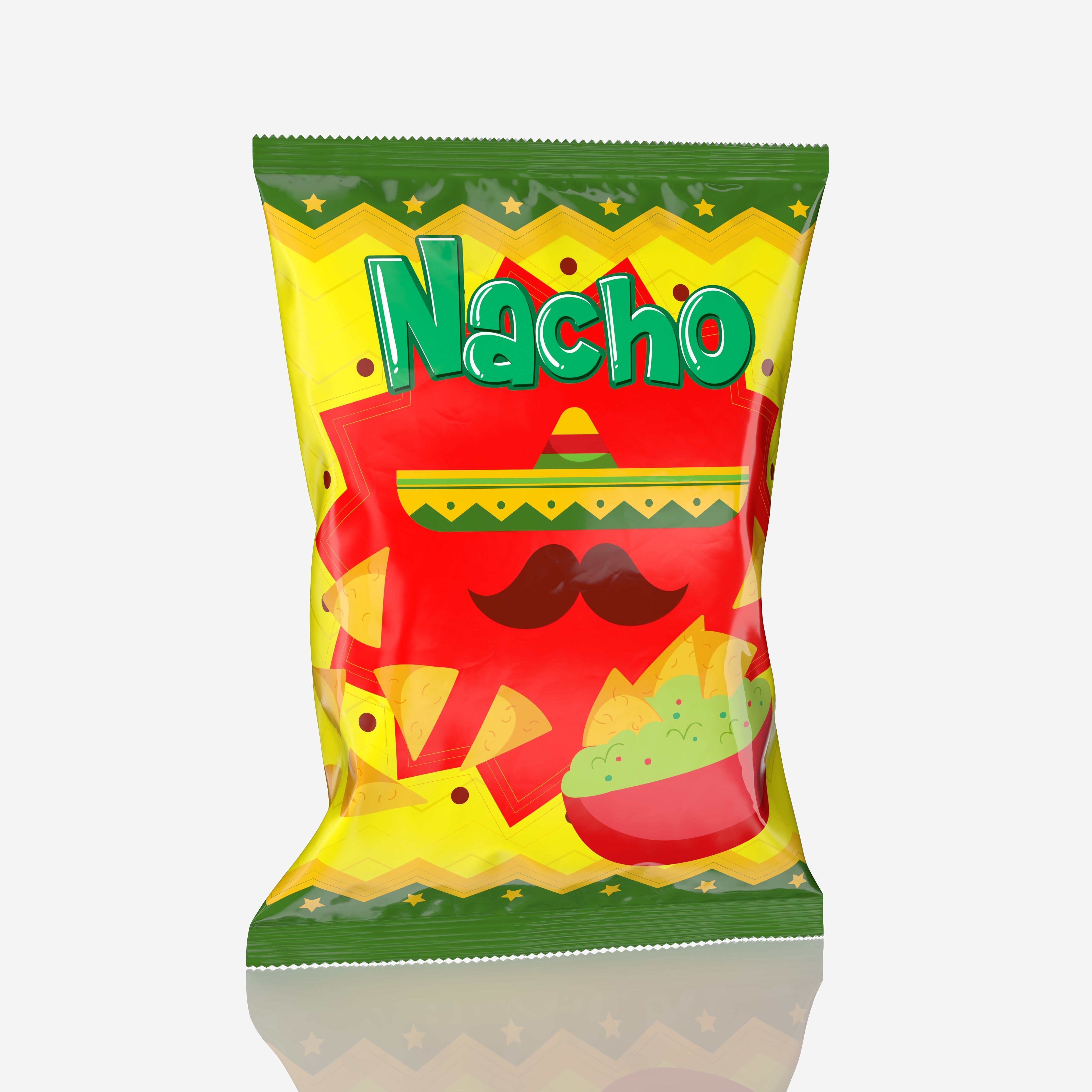 Nacho Chips Package Type 02 Low-poly 3D model_3