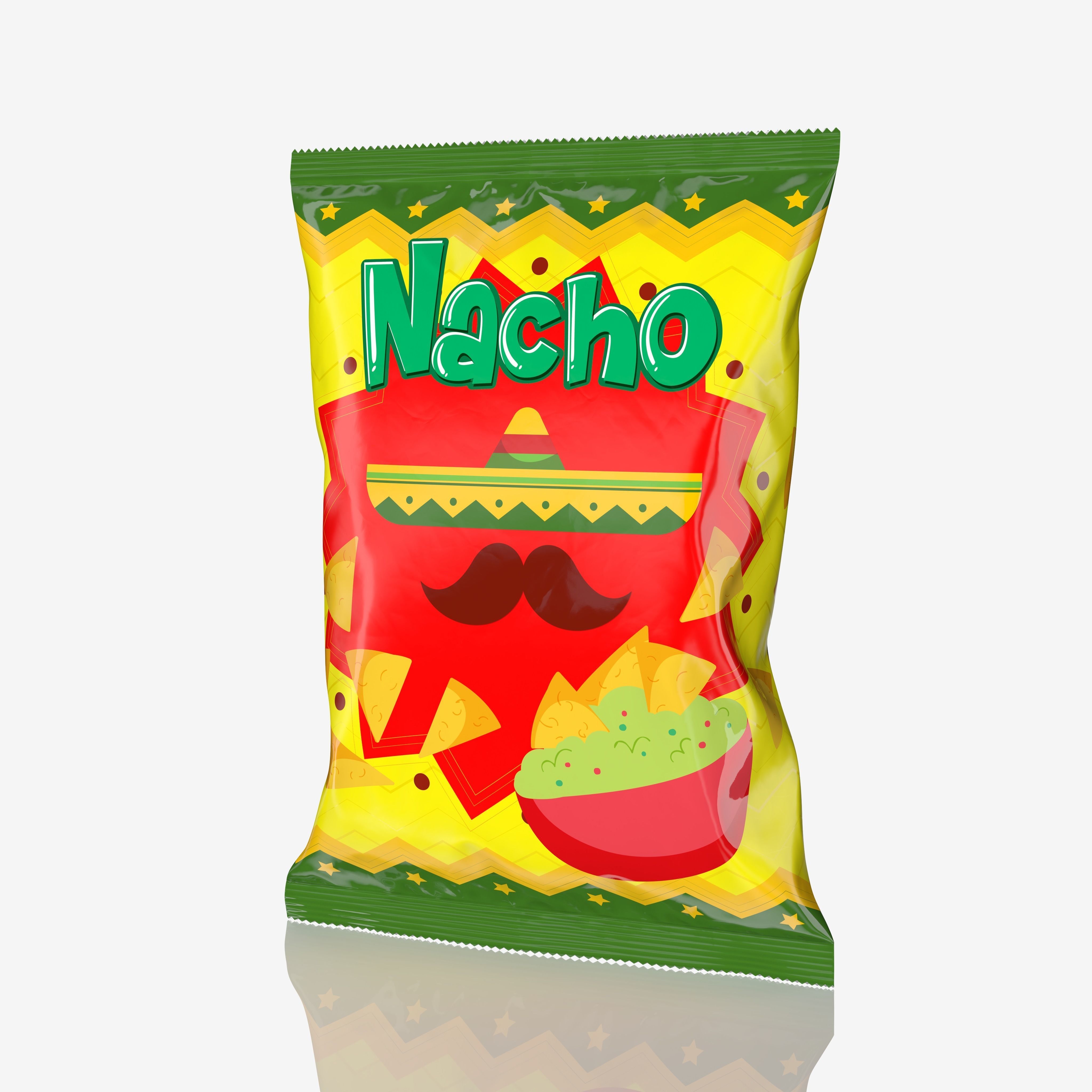 Nacho Chips Package Type 02 Low-poly 3D model_4