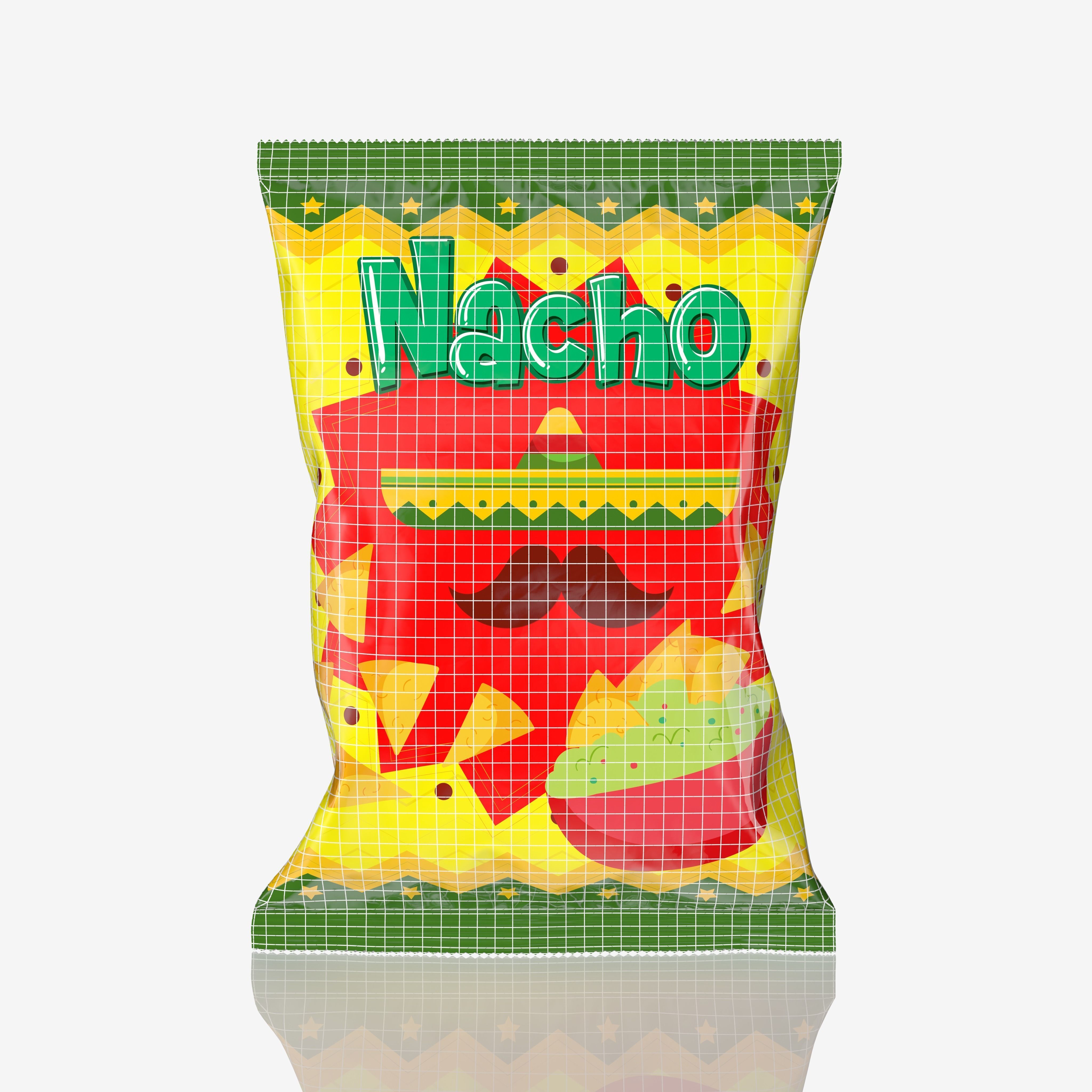 Nacho Chips Package Type 02 Low-poly 3D model_7