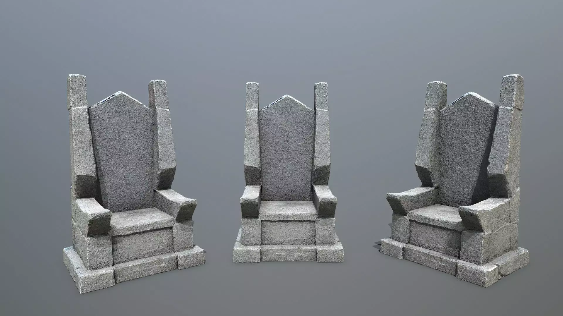Stone Throne Low-poly 3D model
