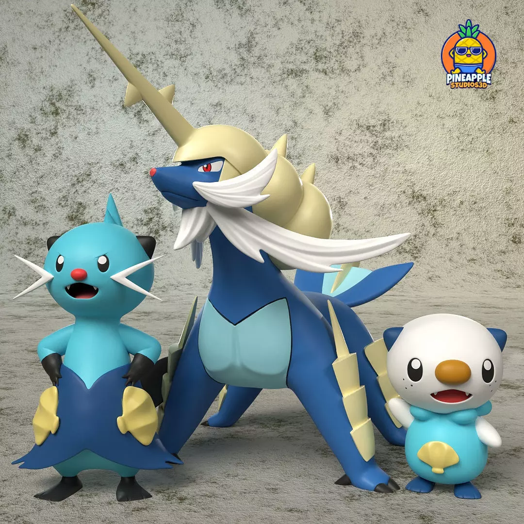 Pokemon oshawott evolution line 3D print model_0