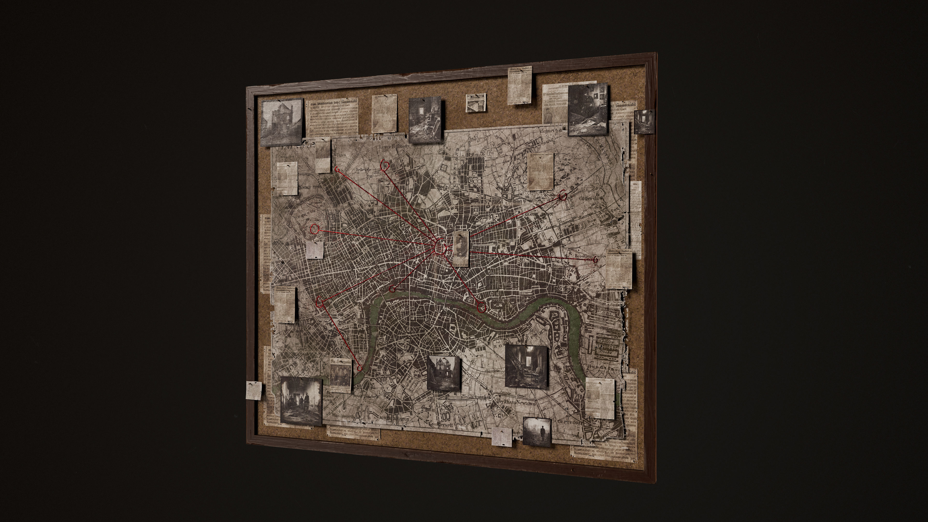 Detective Board Low-poly 3D model_8
