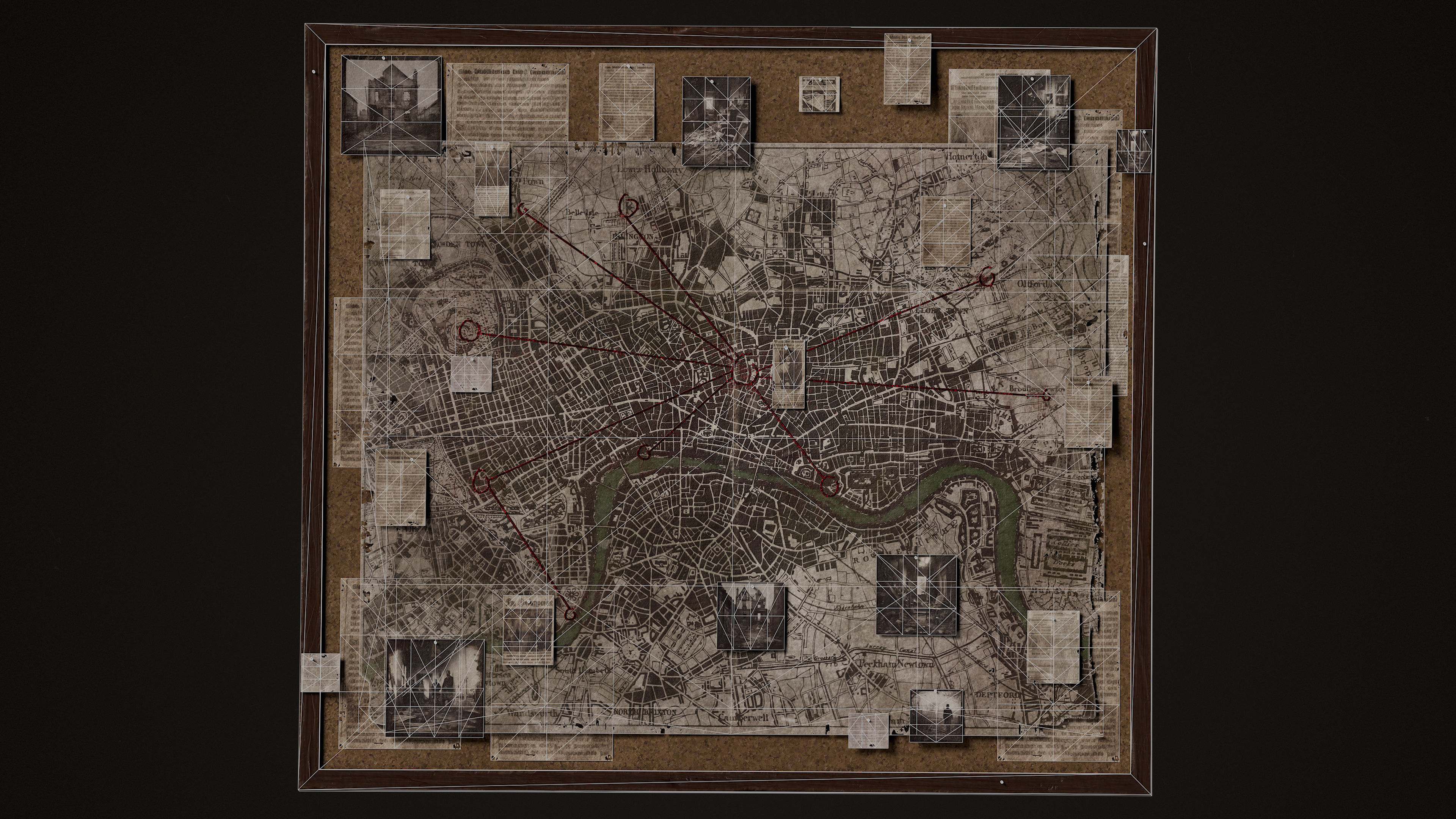 Detective Board Low-poly 3D model_12