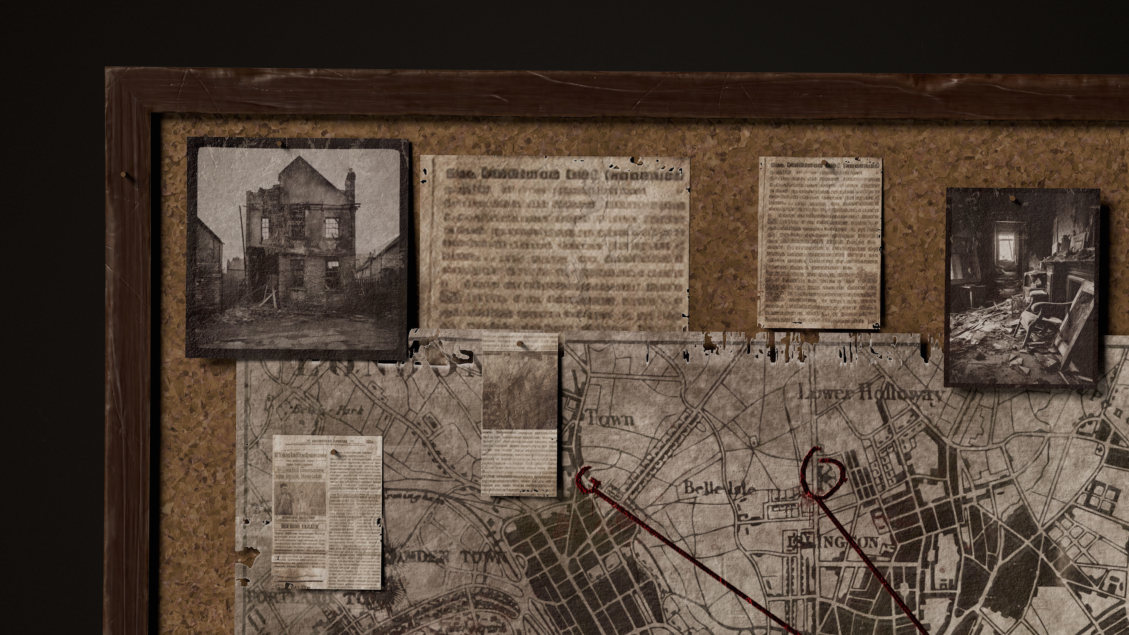 Detective Board Low-poly 3D model_9