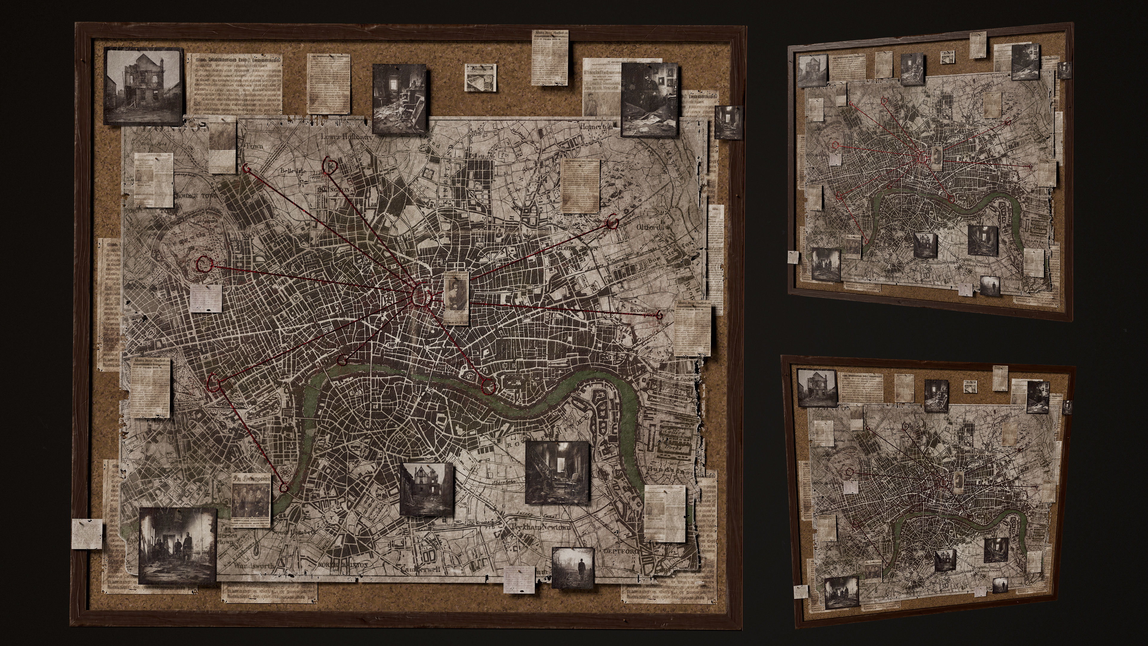 Detective Board Low-poly 3D model_3