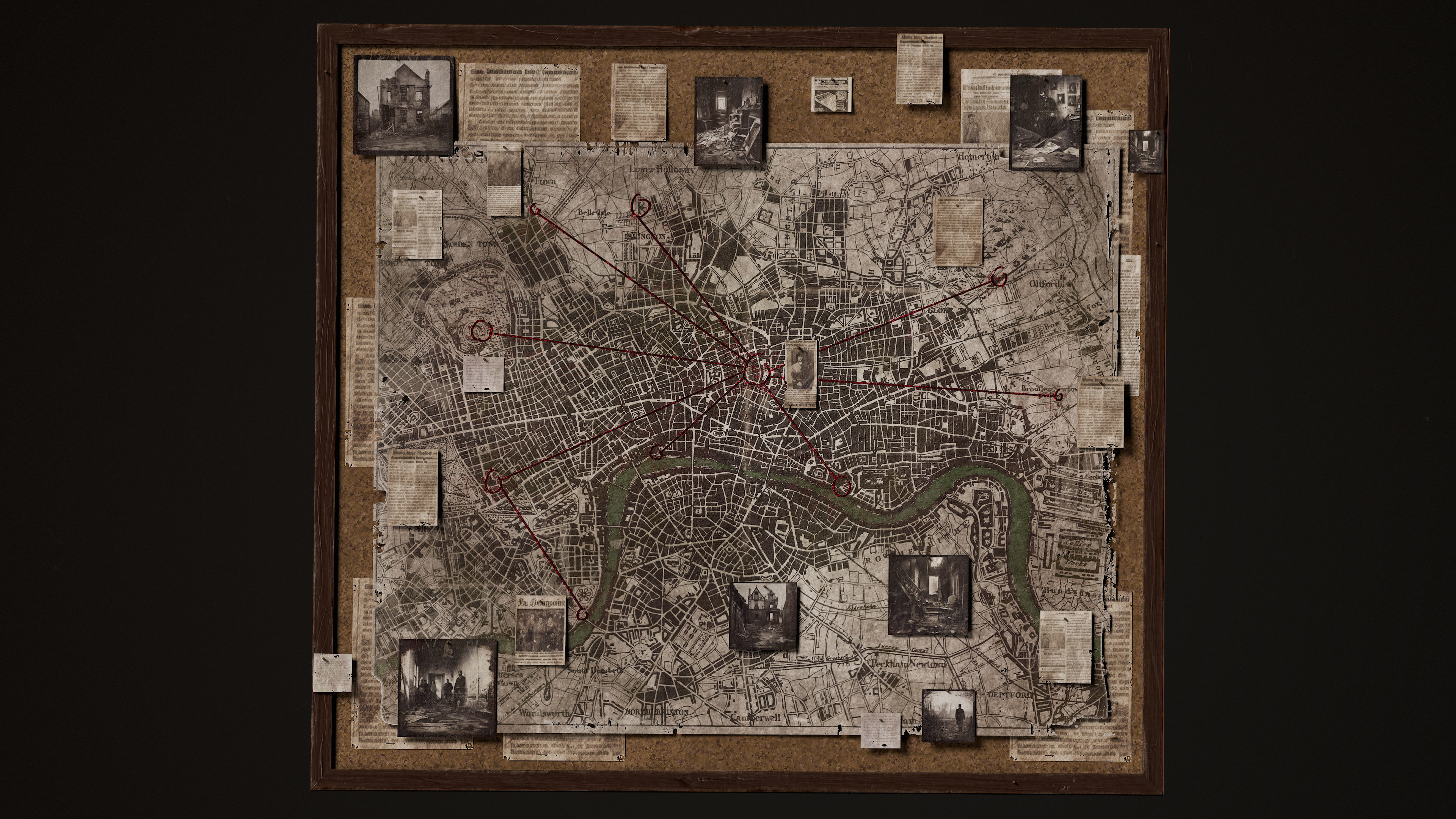 Detective Board Low-poly 3D model_5