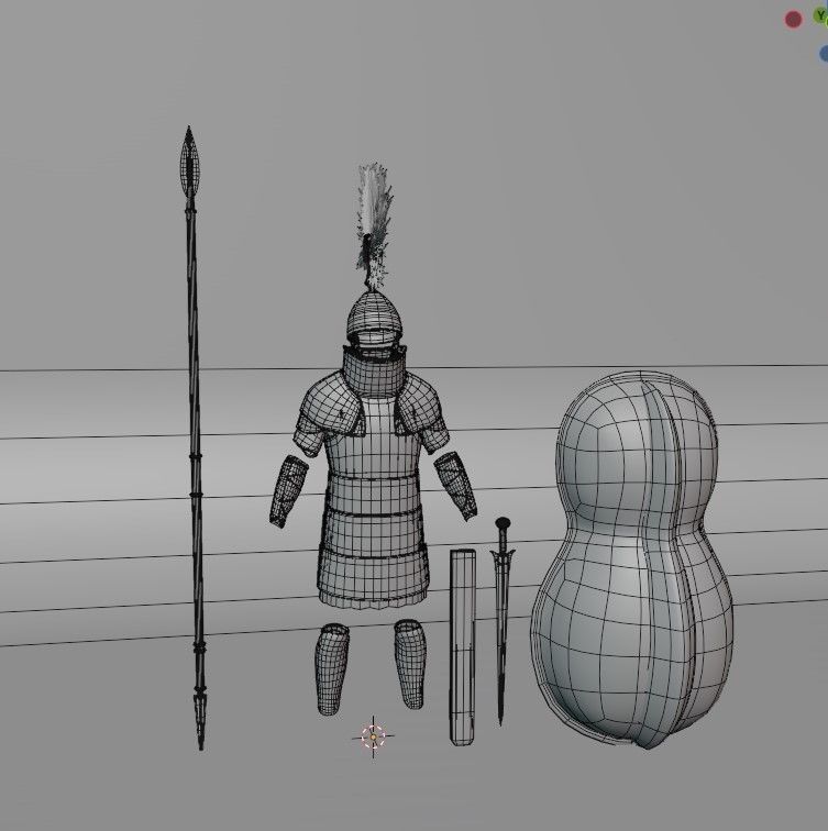 Bronze Age Armor  Set 3D model_14