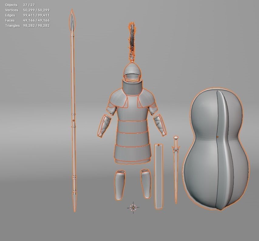 Bronze Age Armor  Set 3D model_15