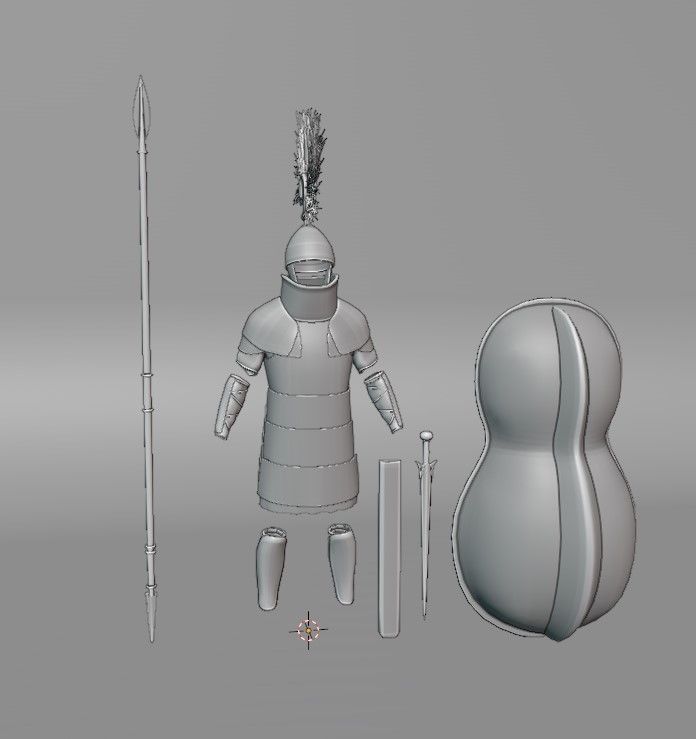 Bronze Age Armor  Set 3D model_13