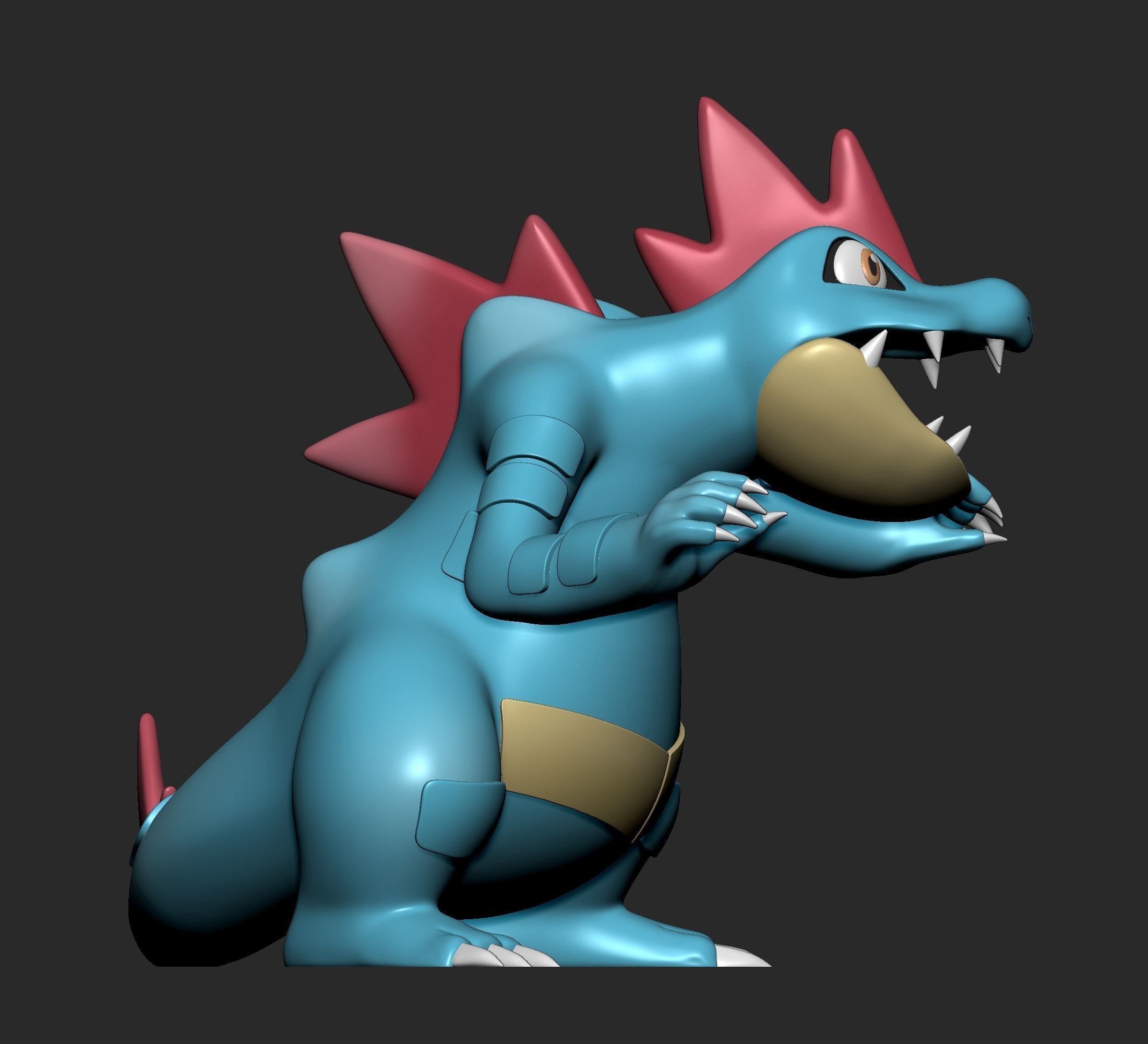 Pokemon - Feraligatr with 2 poses 3D print model_15