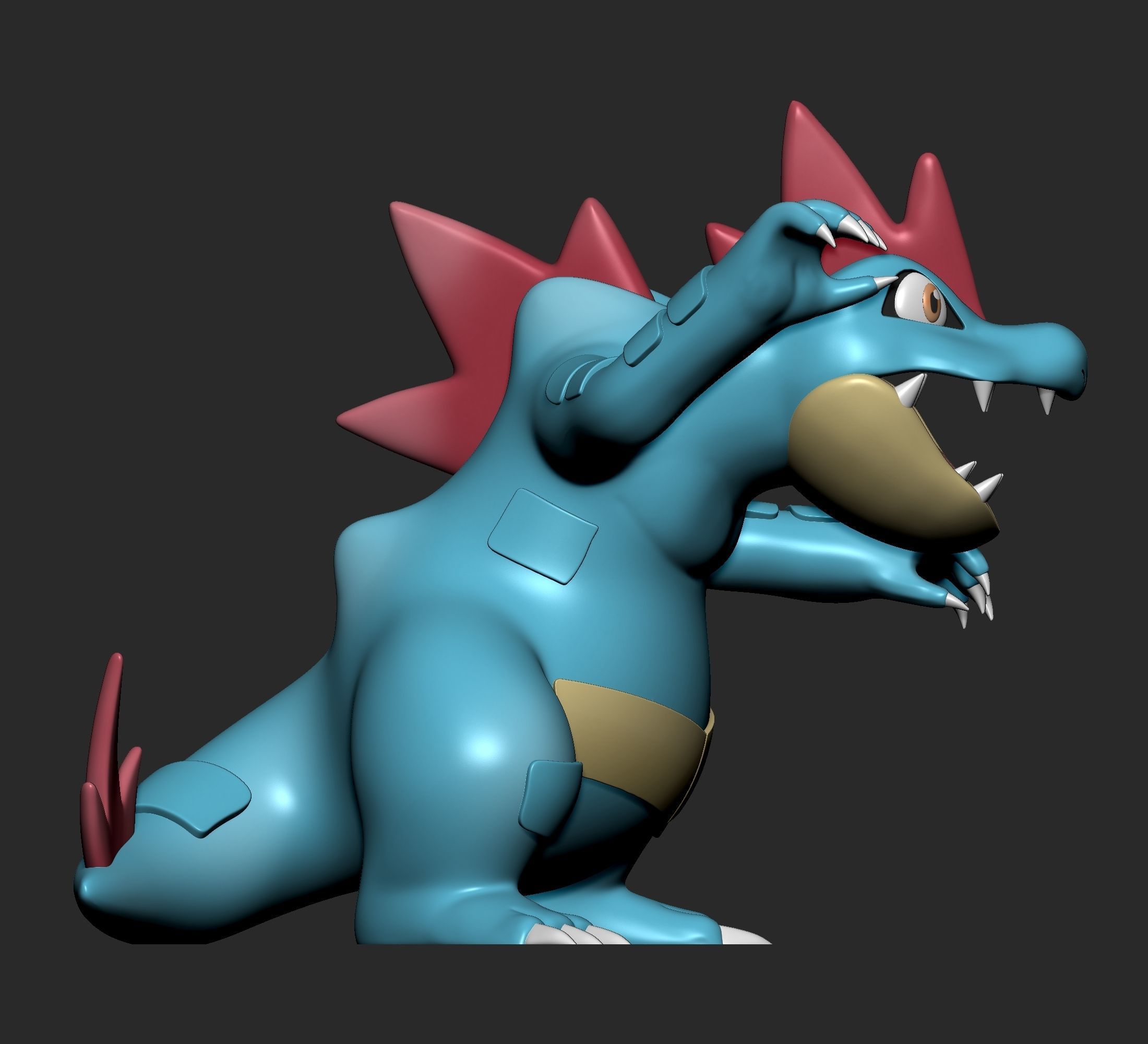 Pokemon - Feraligatr with 2 poses 3D print model_8