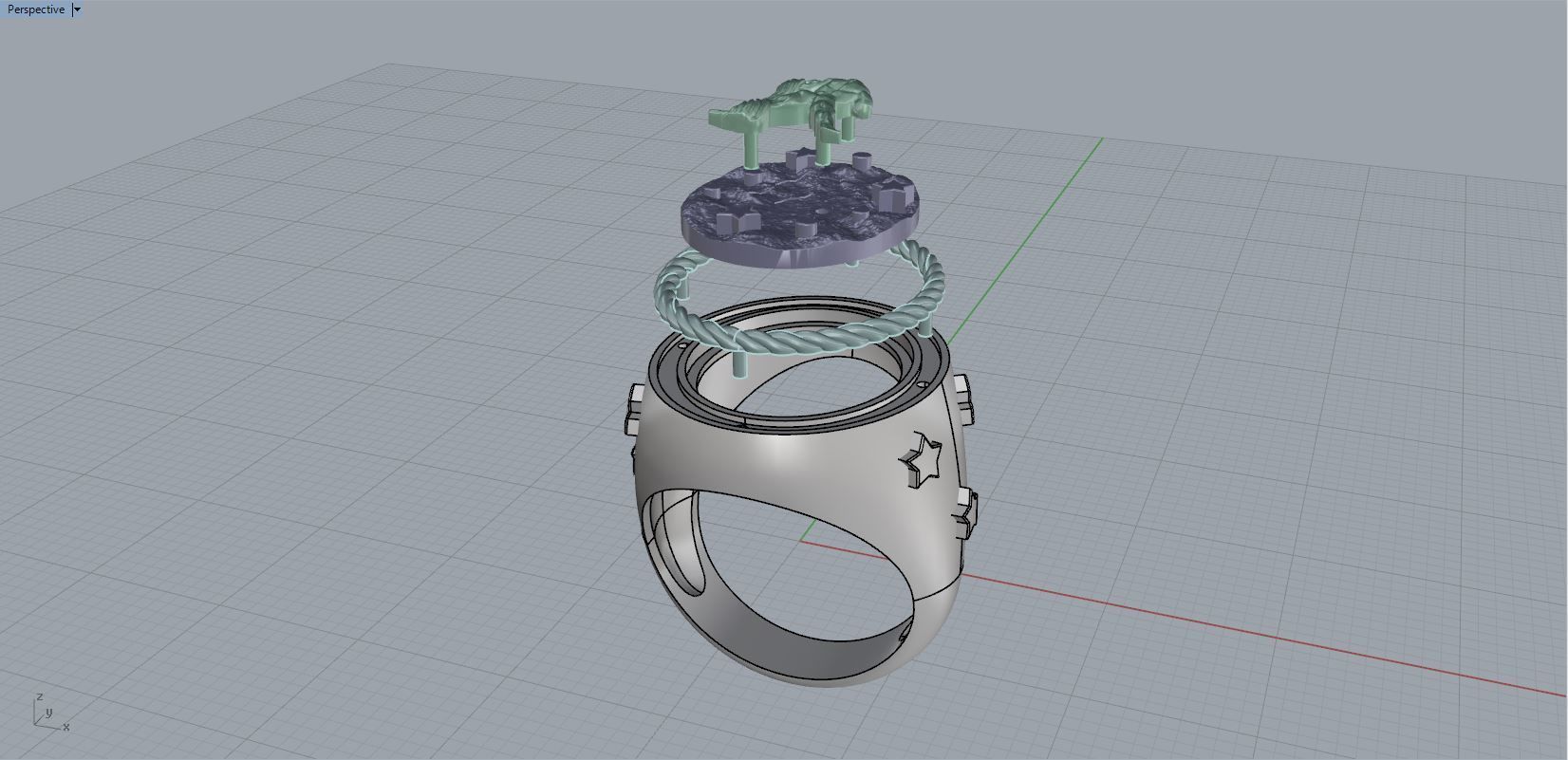 Zodiac Ring Aquarius 3D print model_7