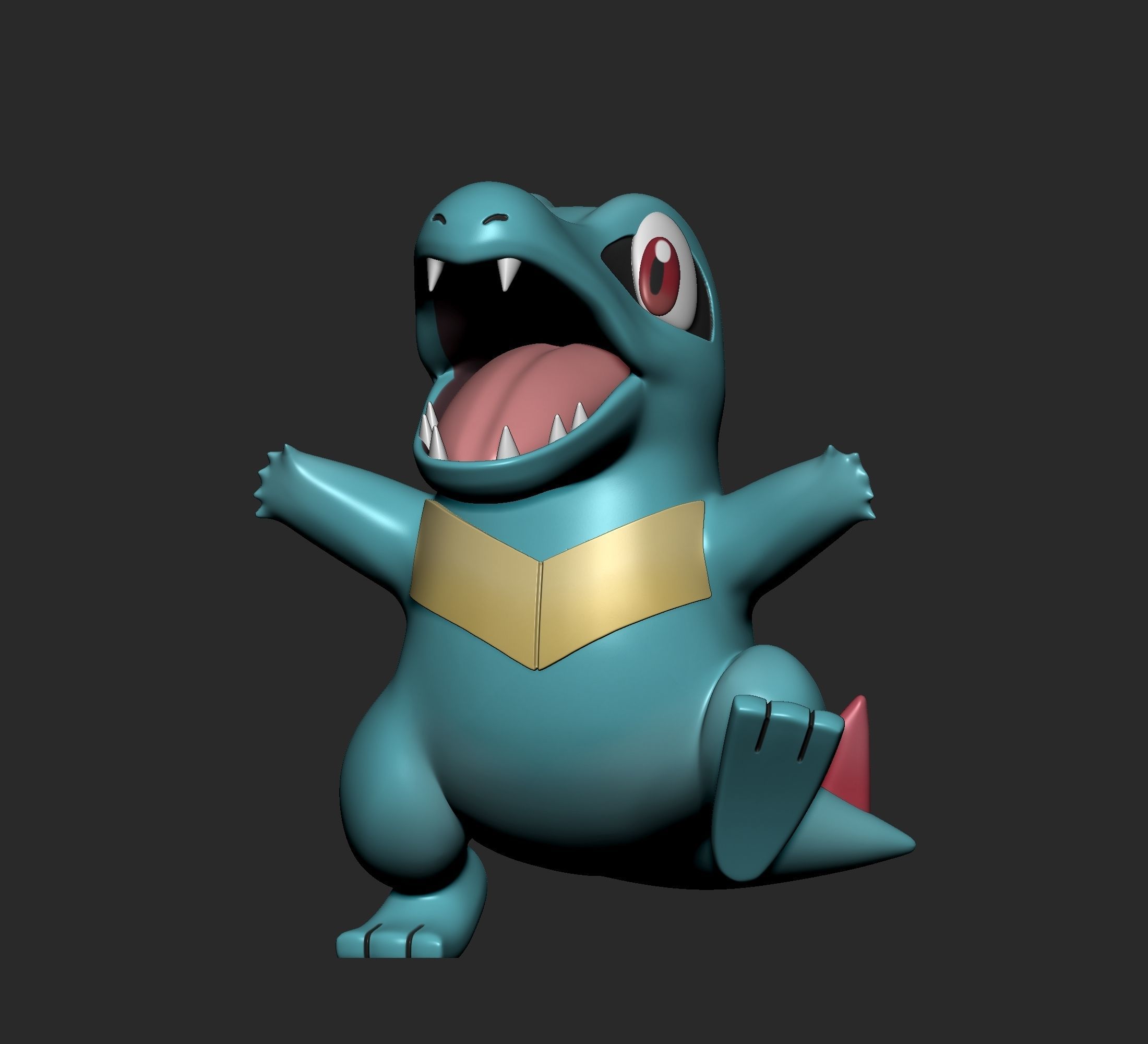 Pokemon - Totodile Croconaw and Feraligatr  3D print model_10