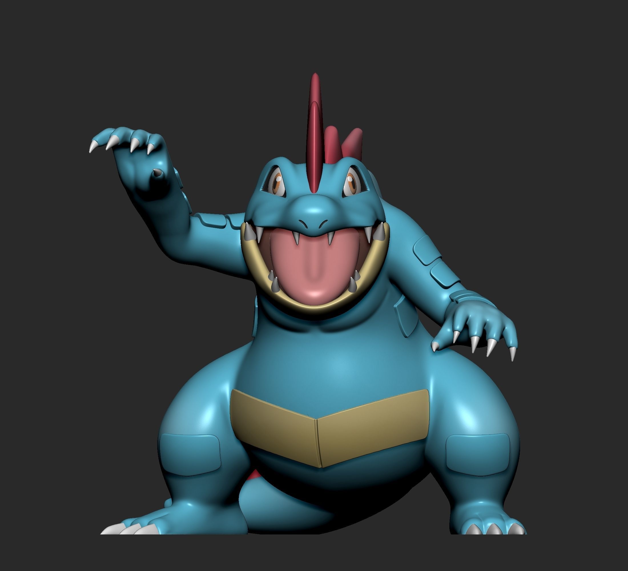 Pokemon - Totodile Croconaw and Feraligatr  3D print model_27