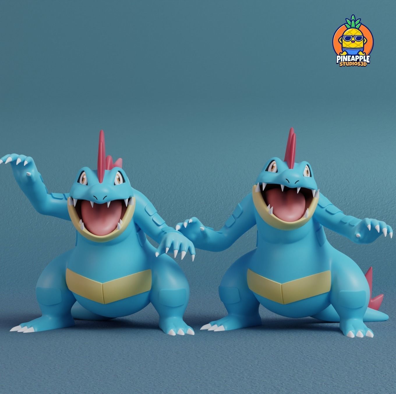 Pokemon - Totodile Croconaw and Feraligatr  3D print model_20