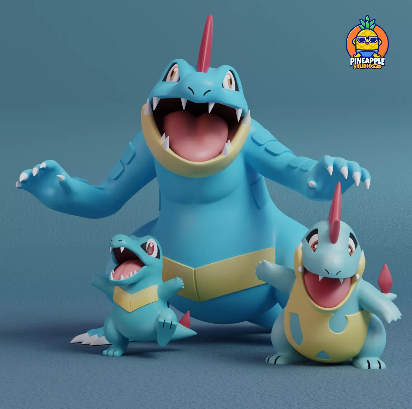 Pokemon - Totodile Croconaw and Feraligatr  3D print model_0