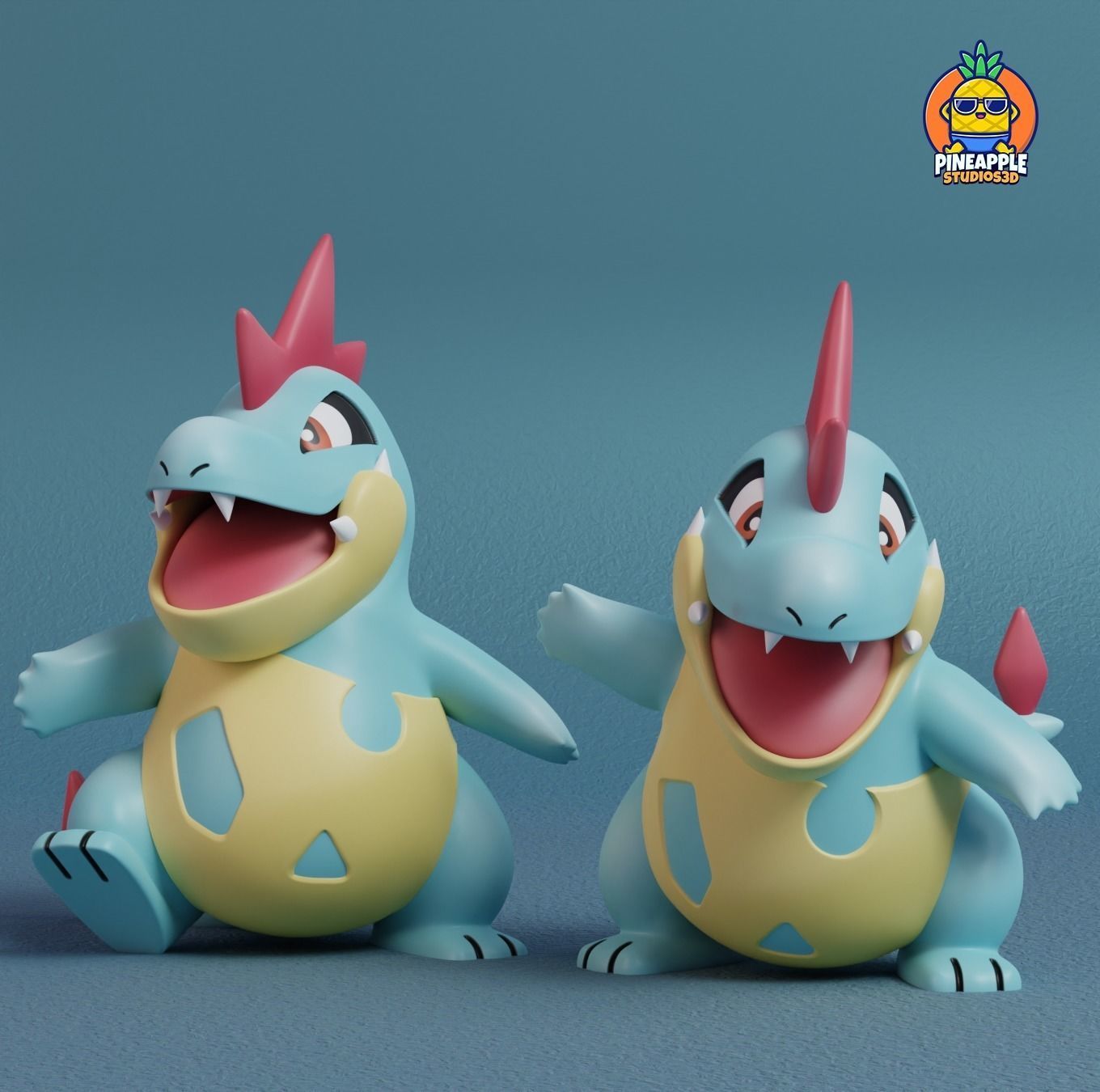 Pokemon - Totodile Croconaw and Feraligatr  3D print model_11