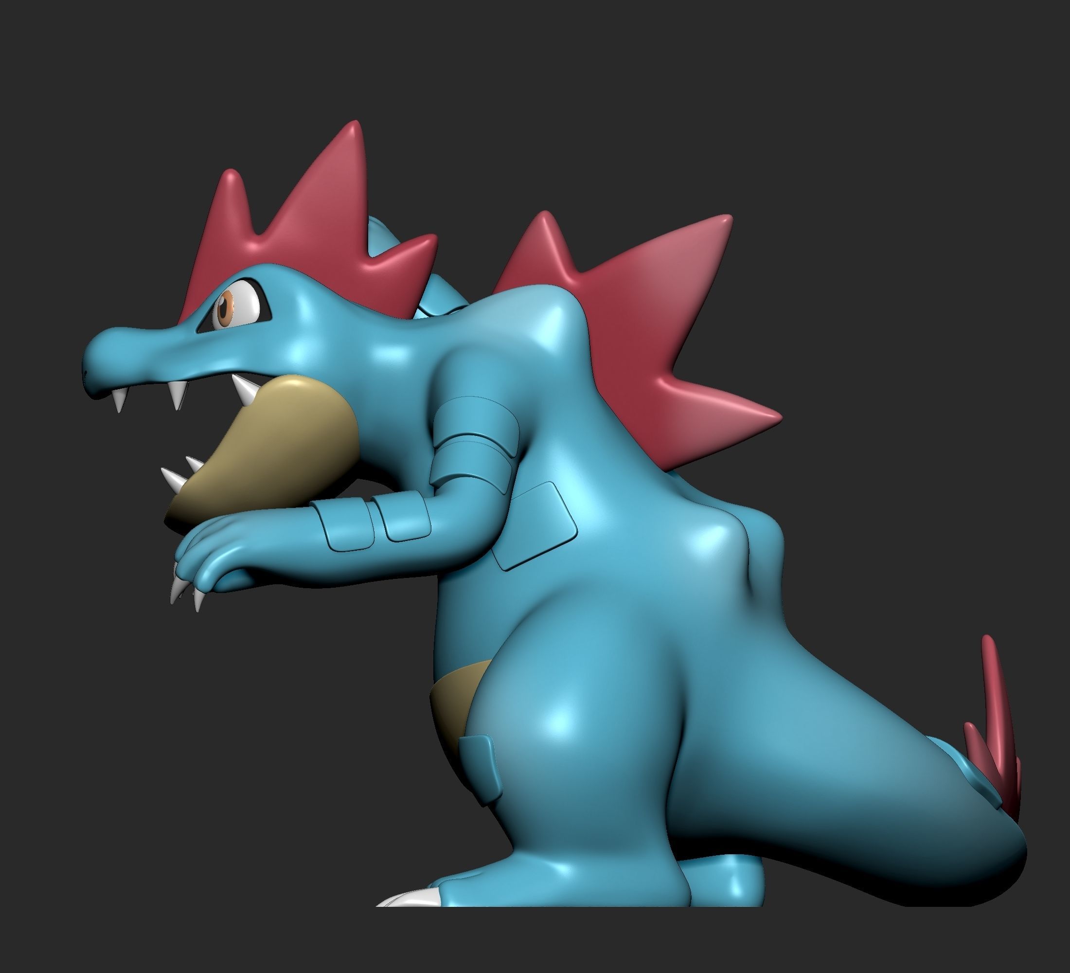 Pokemon - Totodile Croconaw and Feraligatr  3D print model_28