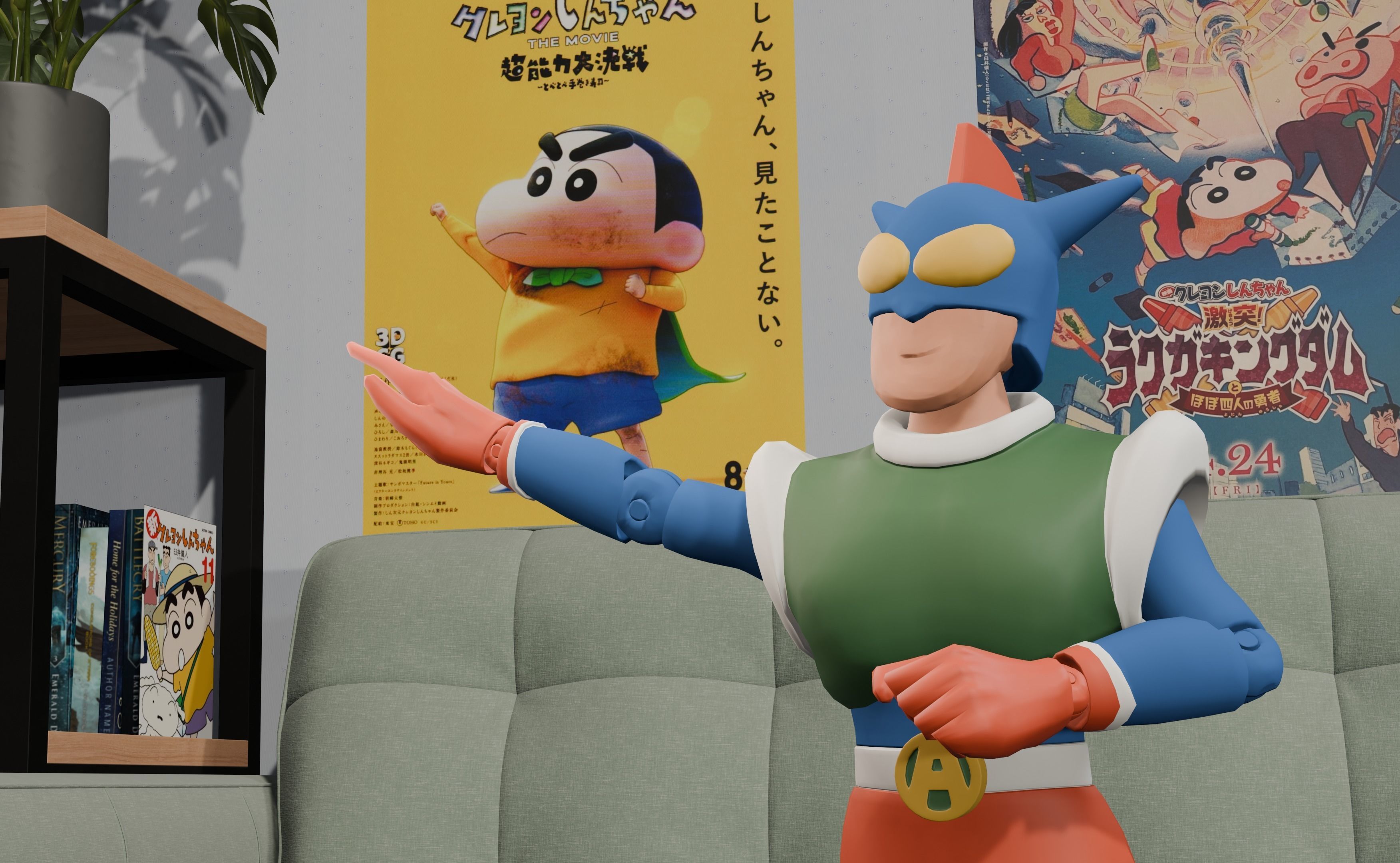 Action Mask-Kamen - Ultraheroe - Crayon Shin Chan Figure 3D print model_1