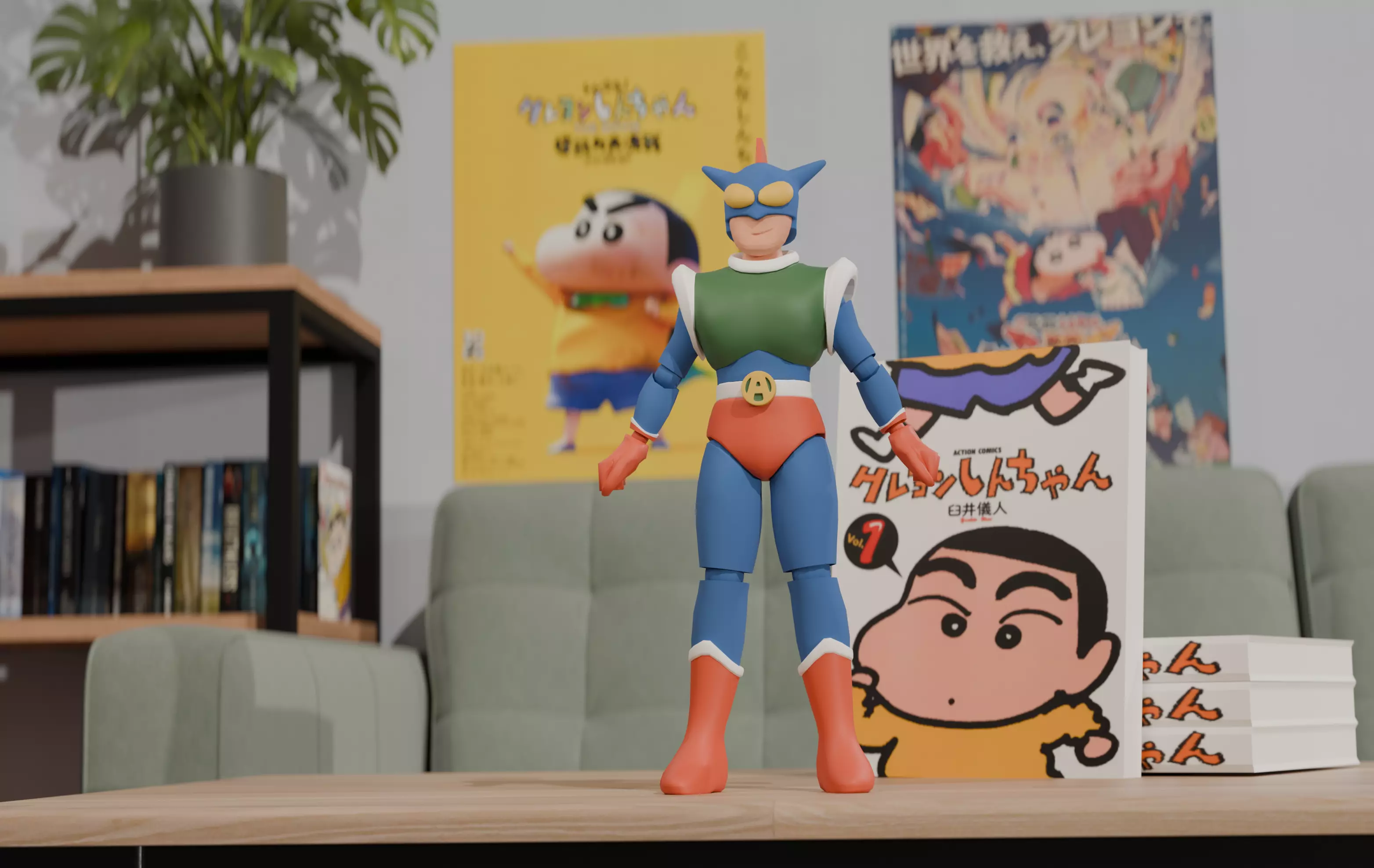 Action Mask-Kamen - Ultraheroe - Crayon Shin Chan Figure 3D print model_0