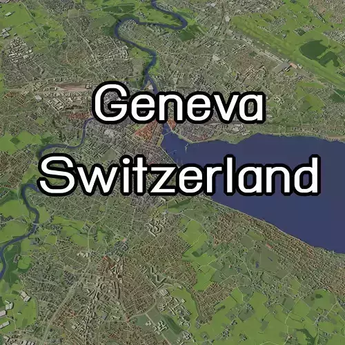 Geneva Switzerland - city and urban 3D model