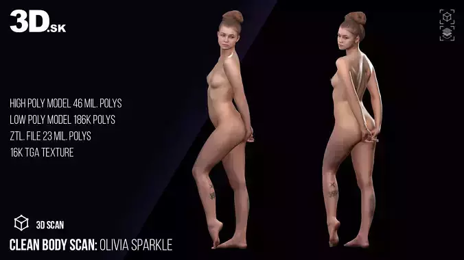 Cleaned 3D Body Scan Olivia Sparkle Nude
