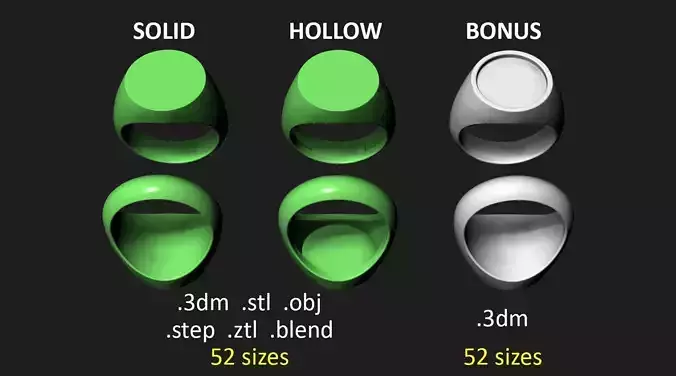 15 mm Signet ring Pack