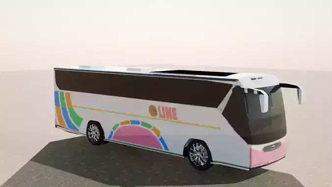 Passenger Bus Low-poly 3D model