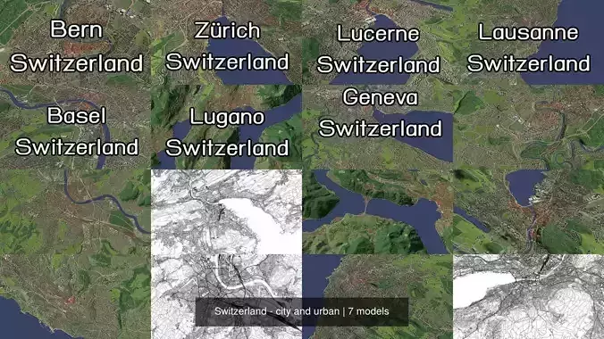 Switzerland - city and urban 3D Model Collection